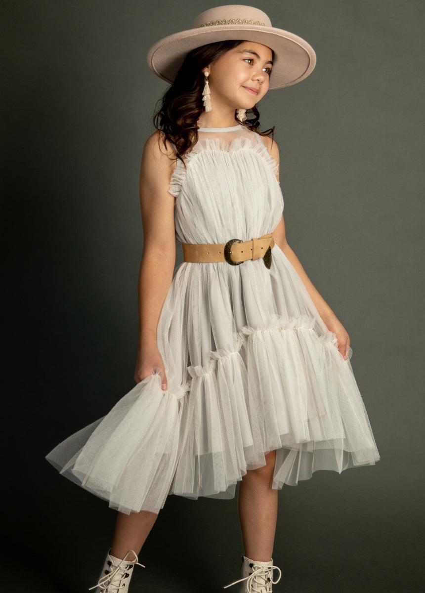 Loie Dress in Cream Girls Product Image
