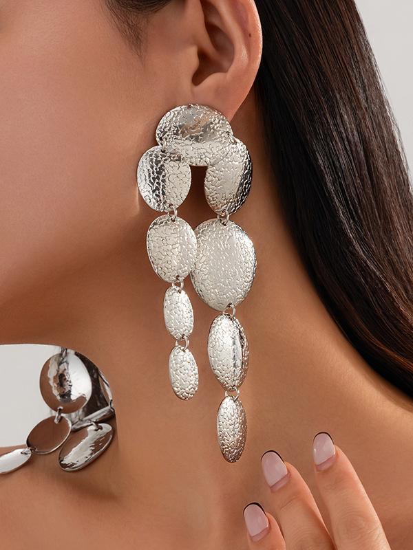 Geometric Tasseled Drop Earrings Necklaces Accessories Product Image