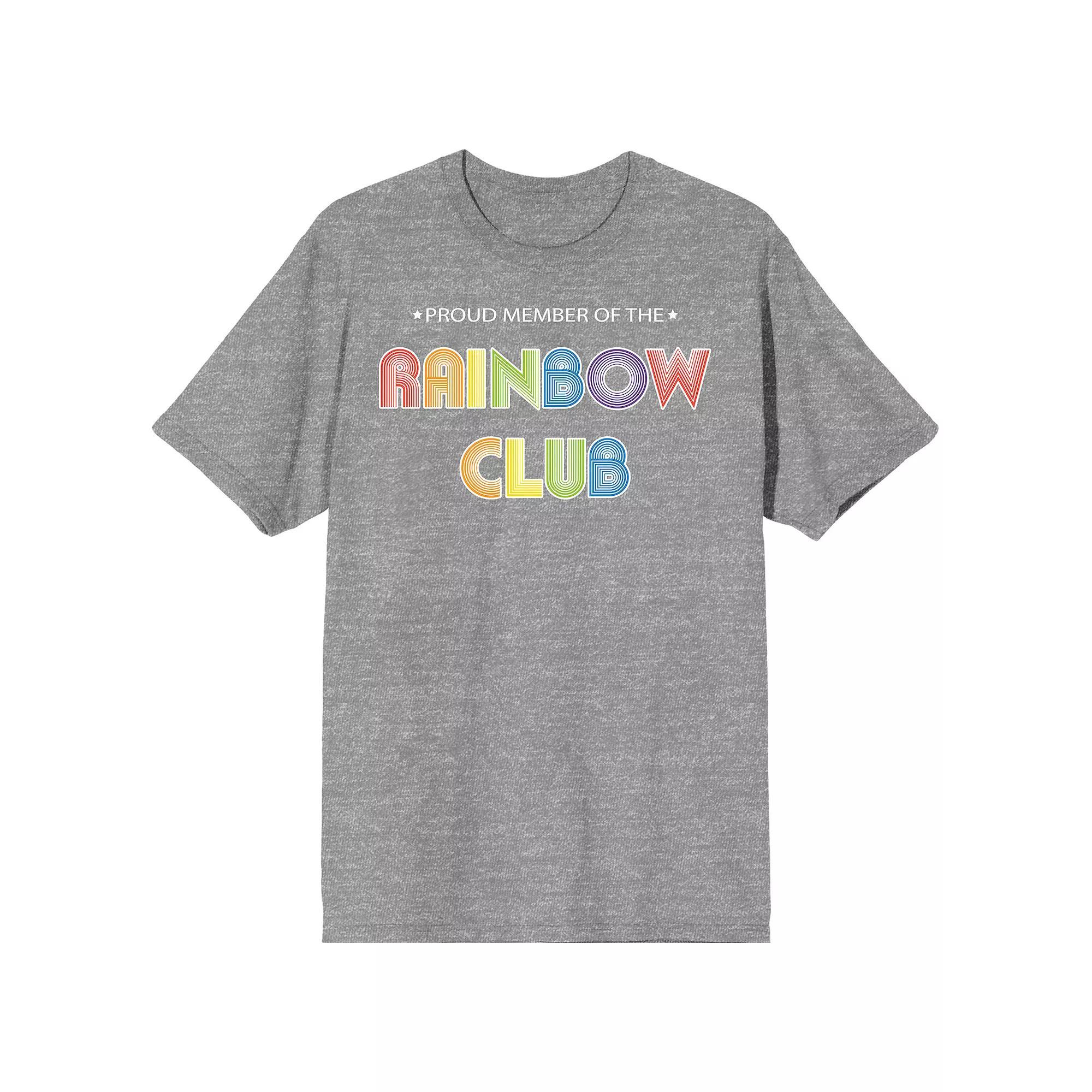 Men's Pride Proud Member Rainbow Tee, Size: Medium, Grey Product Image