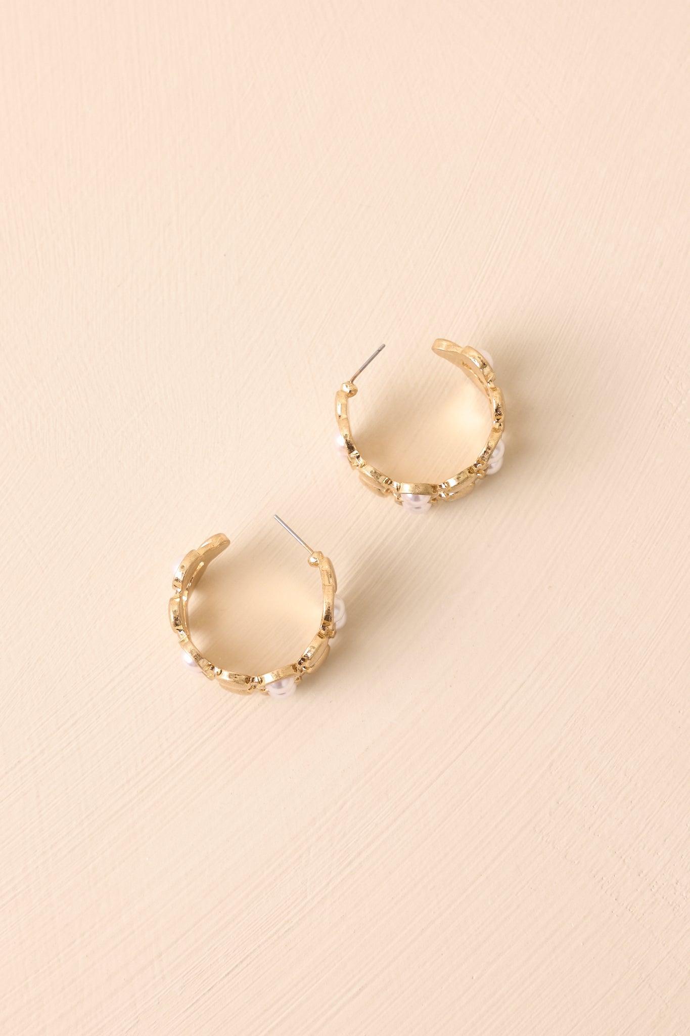 Kind Of A Moment Gold Textured Hoop Earrings Product Image