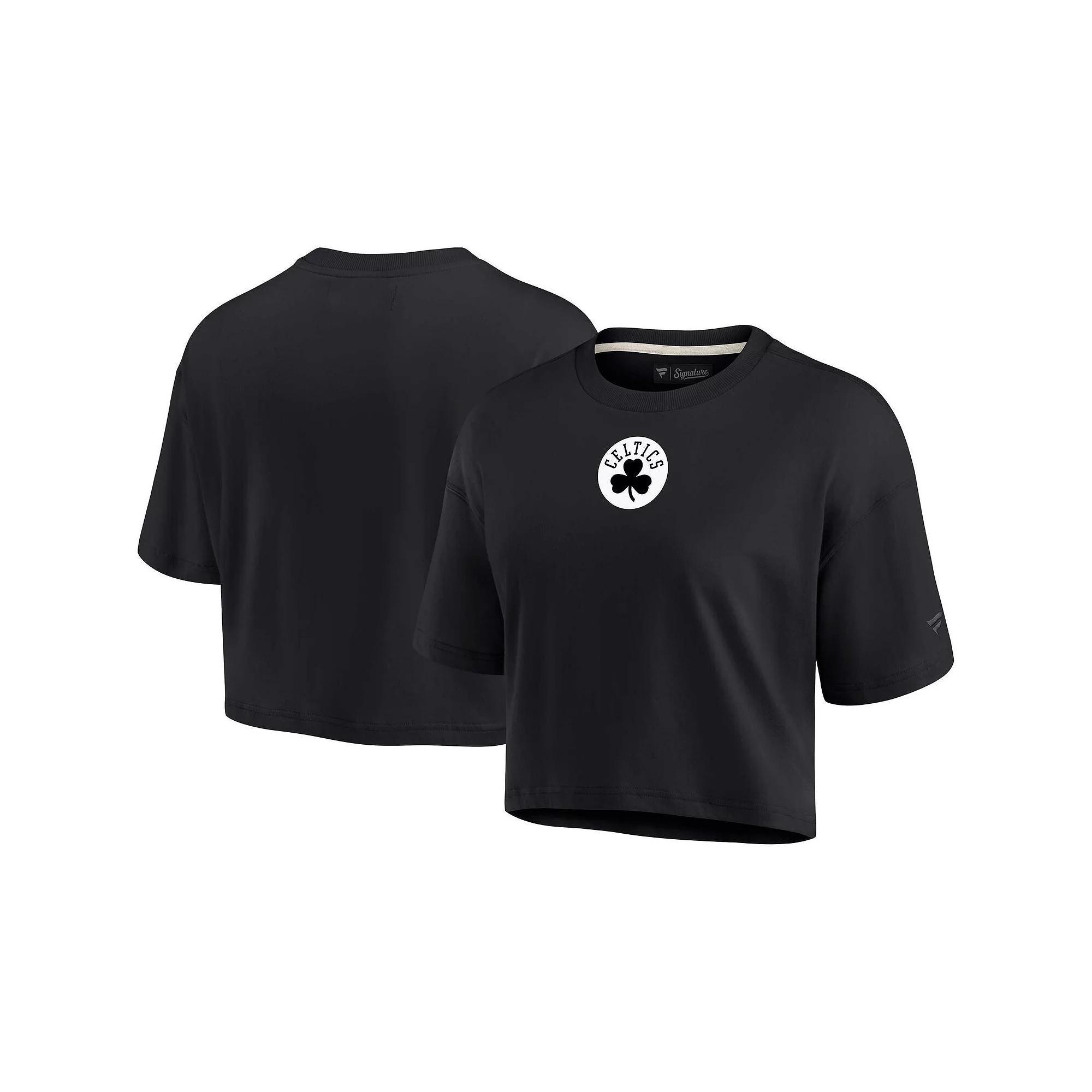 Women's Fanatics Signature Black Philadelphia 76ers Super Soft Boxy Cropped T-Shirt, Size: Medium, 76r Black Product Image