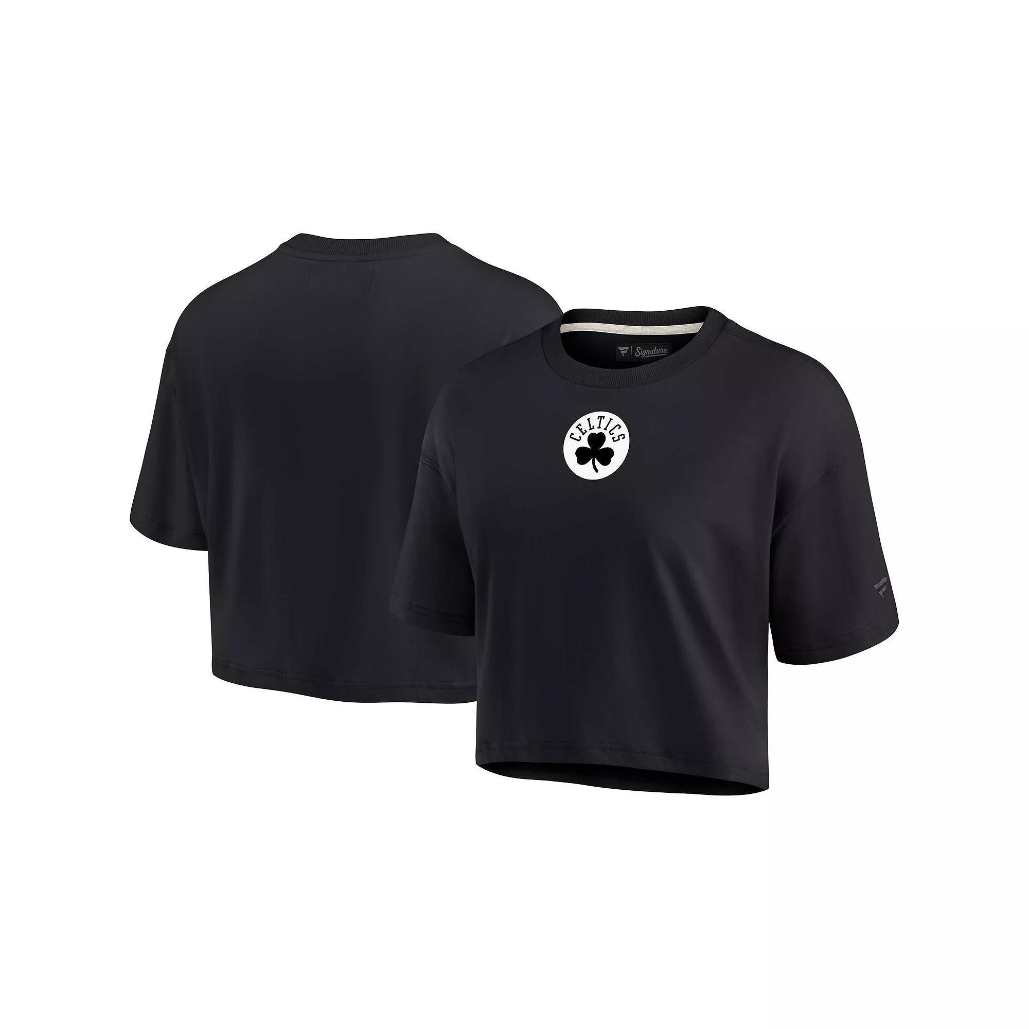Women's Fanatics Signature Black Philadelphia 76ers Super Soft Boxy Cropped T-Shirt, Size: Medium, 76r Black Product Image