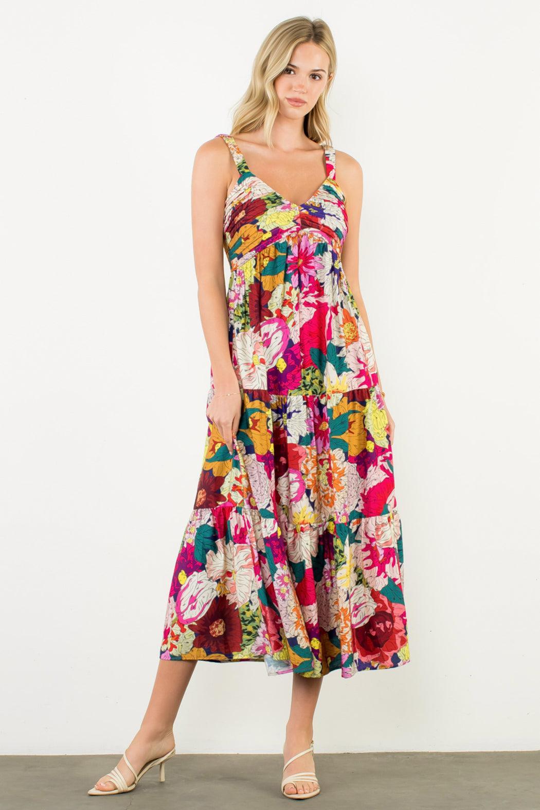 Floral Tiered Midi Dress Product Image