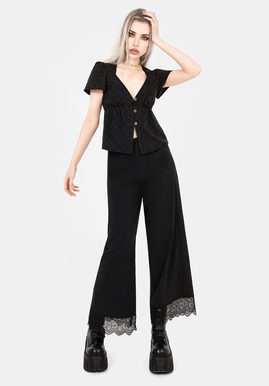 Polgara Floral Jacquard Peplum Top Product Image