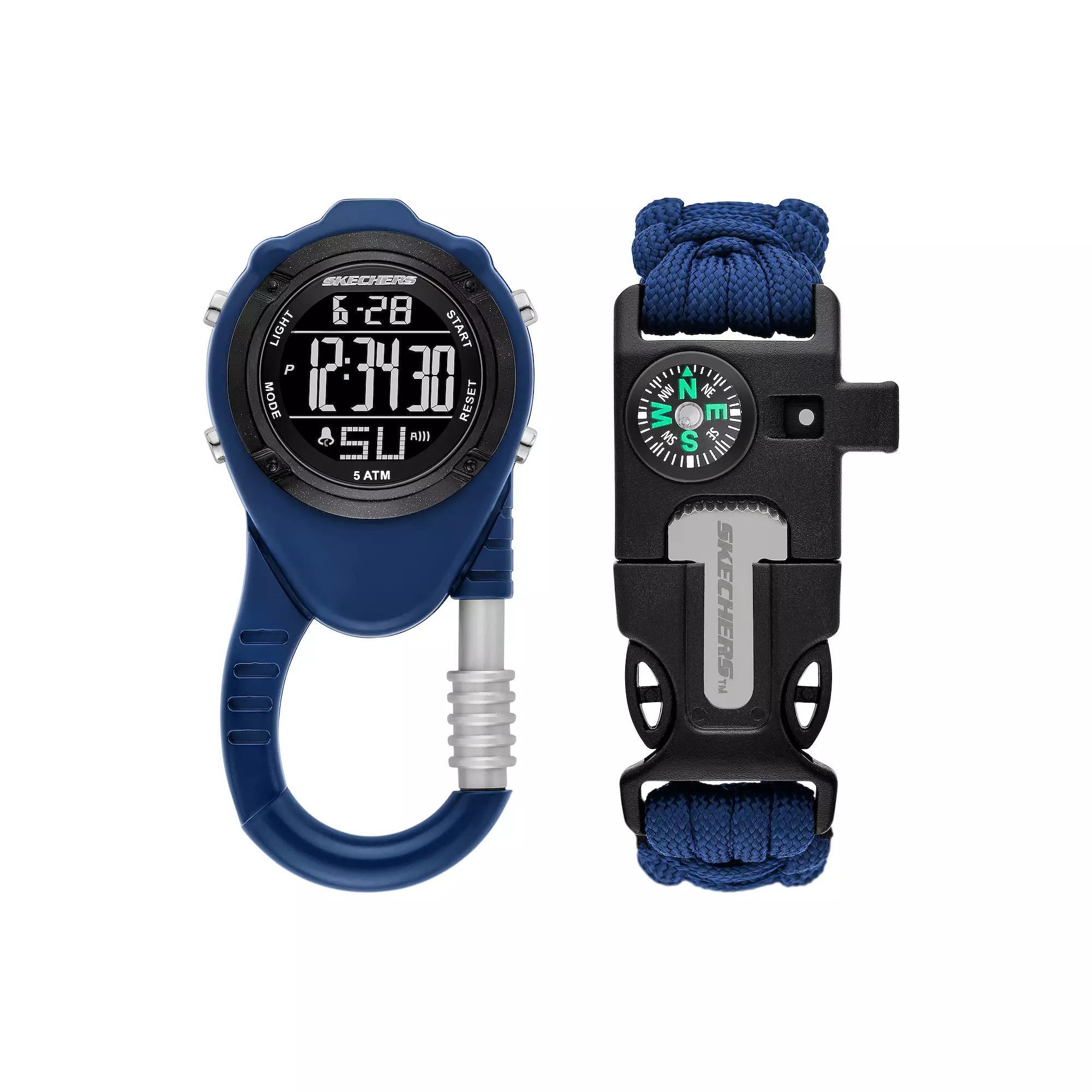 Skechers® Men's Carabiner Watch Set, Size: Large, Blue Product Image