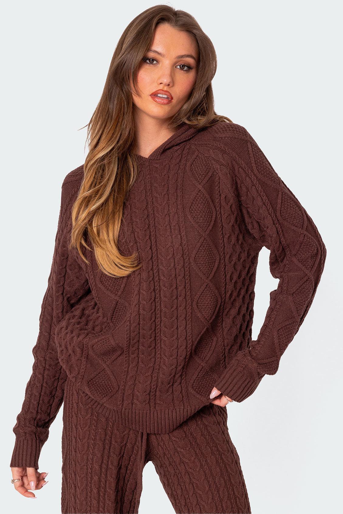 Jelena Cable Knit Hoodie Product Image