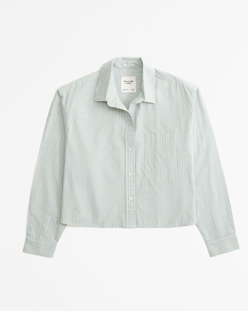 Oversized Cropped Poplin Shirt Product Image