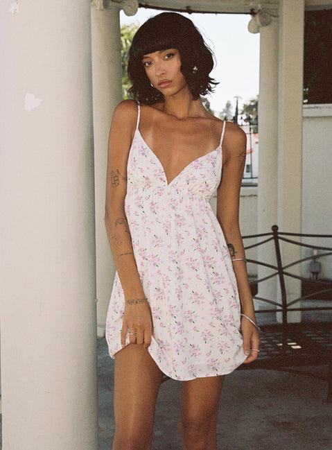 Koko Mini Dress Cream Floral Petite Product Image
