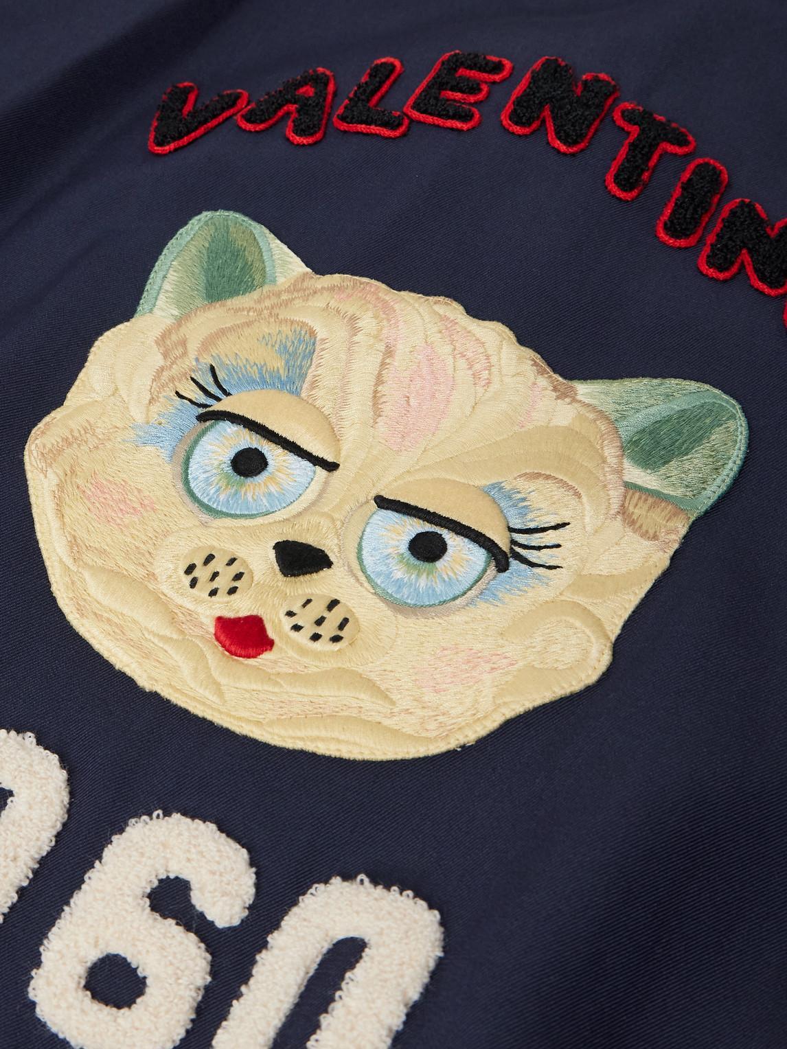 VALENTINO La Chat De La Maison Wool Bomber Jacket In Black Product Image