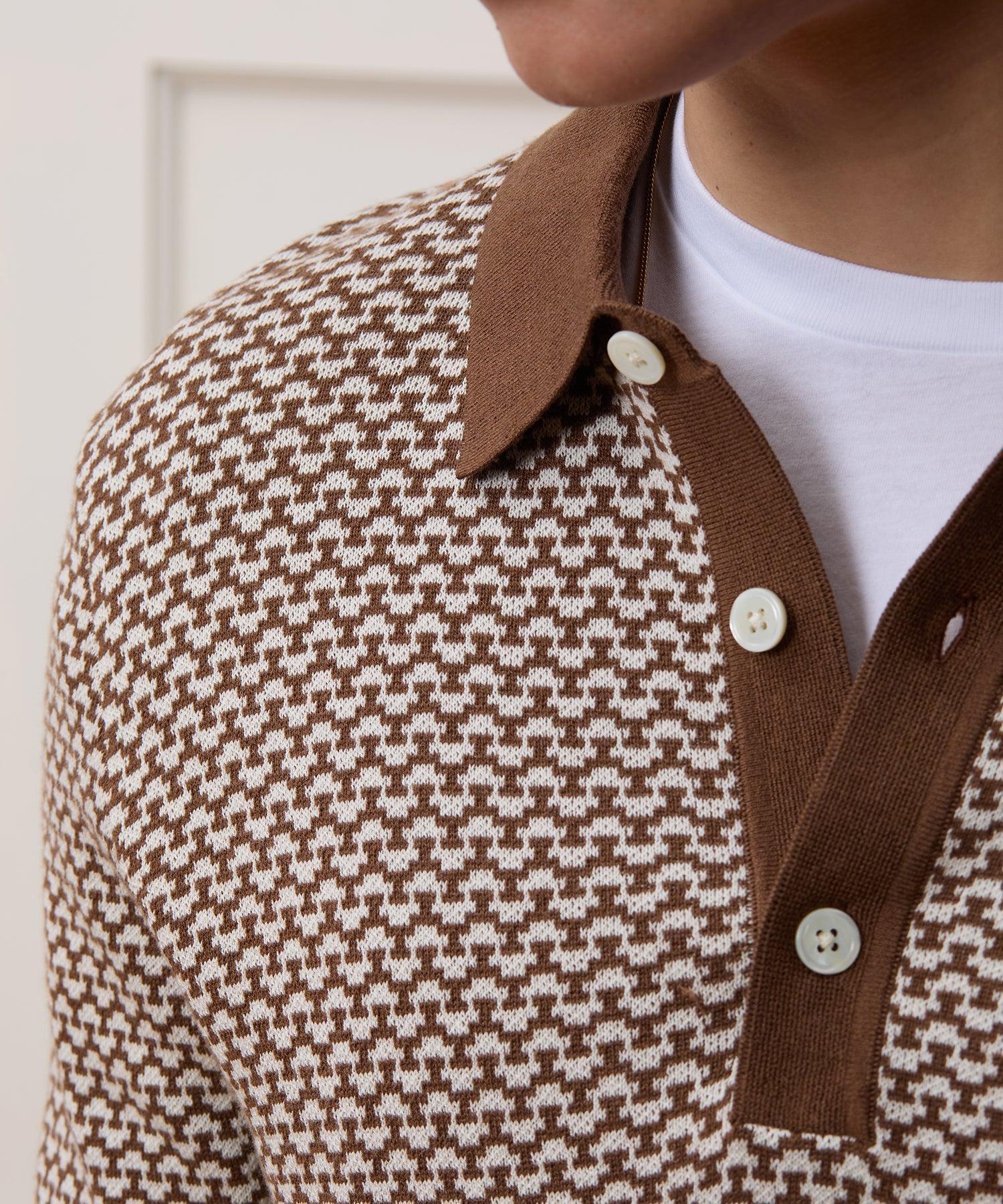 Relaxed Silk-Cotton Sweater Polo Product Image