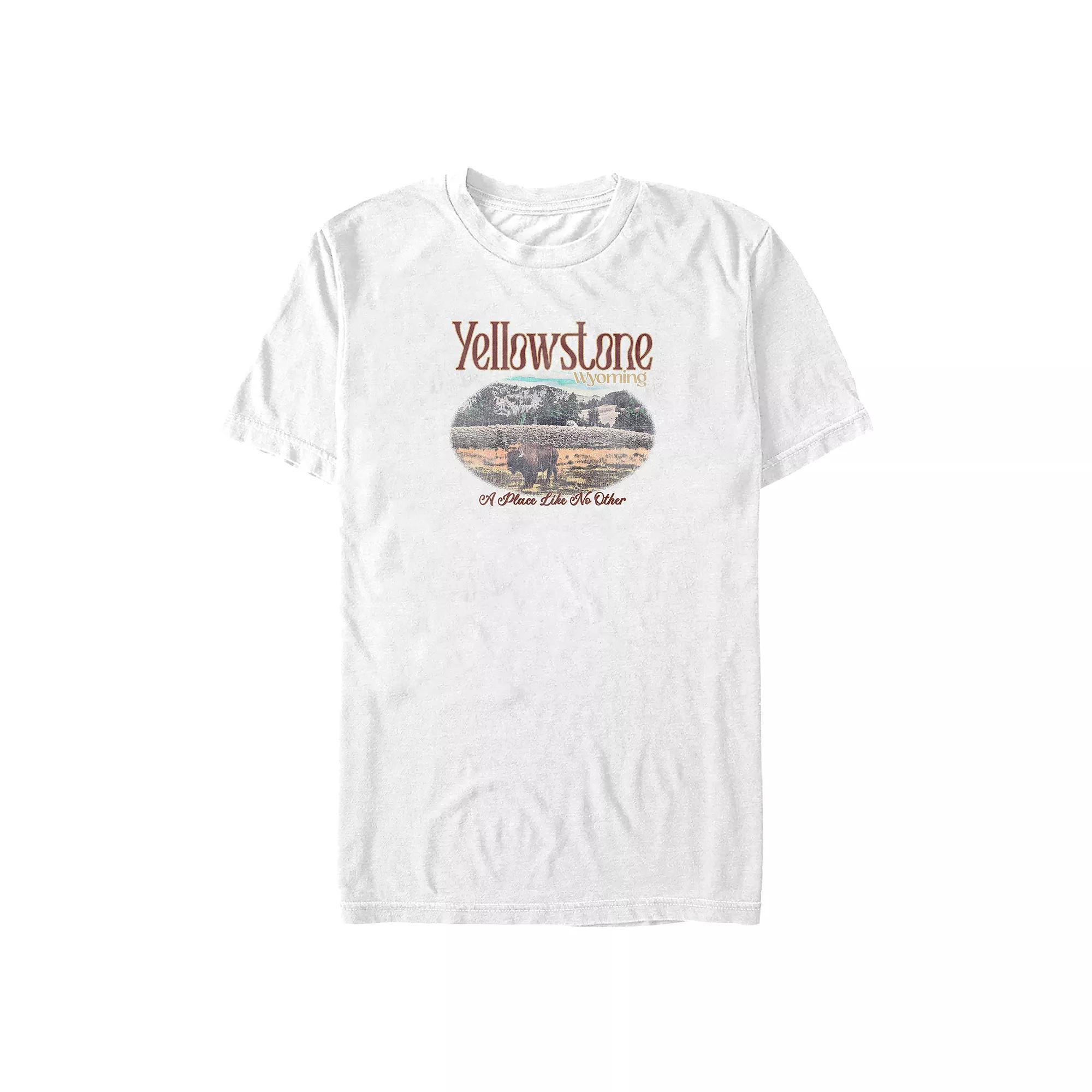 Big & Tall Yellowstone Wyoming Poster Graphic Tee, Men's, Size: 3XL Tall, White Product Image