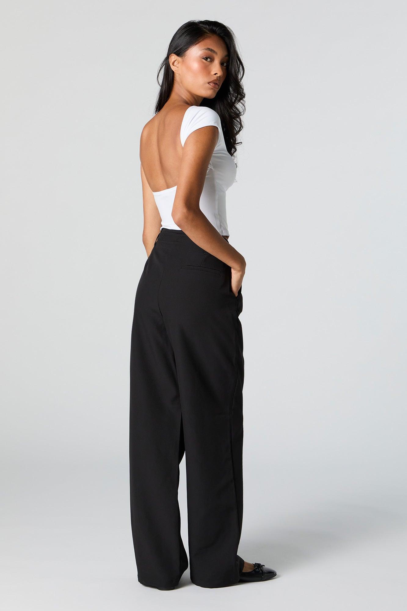 Pleated Straight Leg Dress Pant Female Product Image