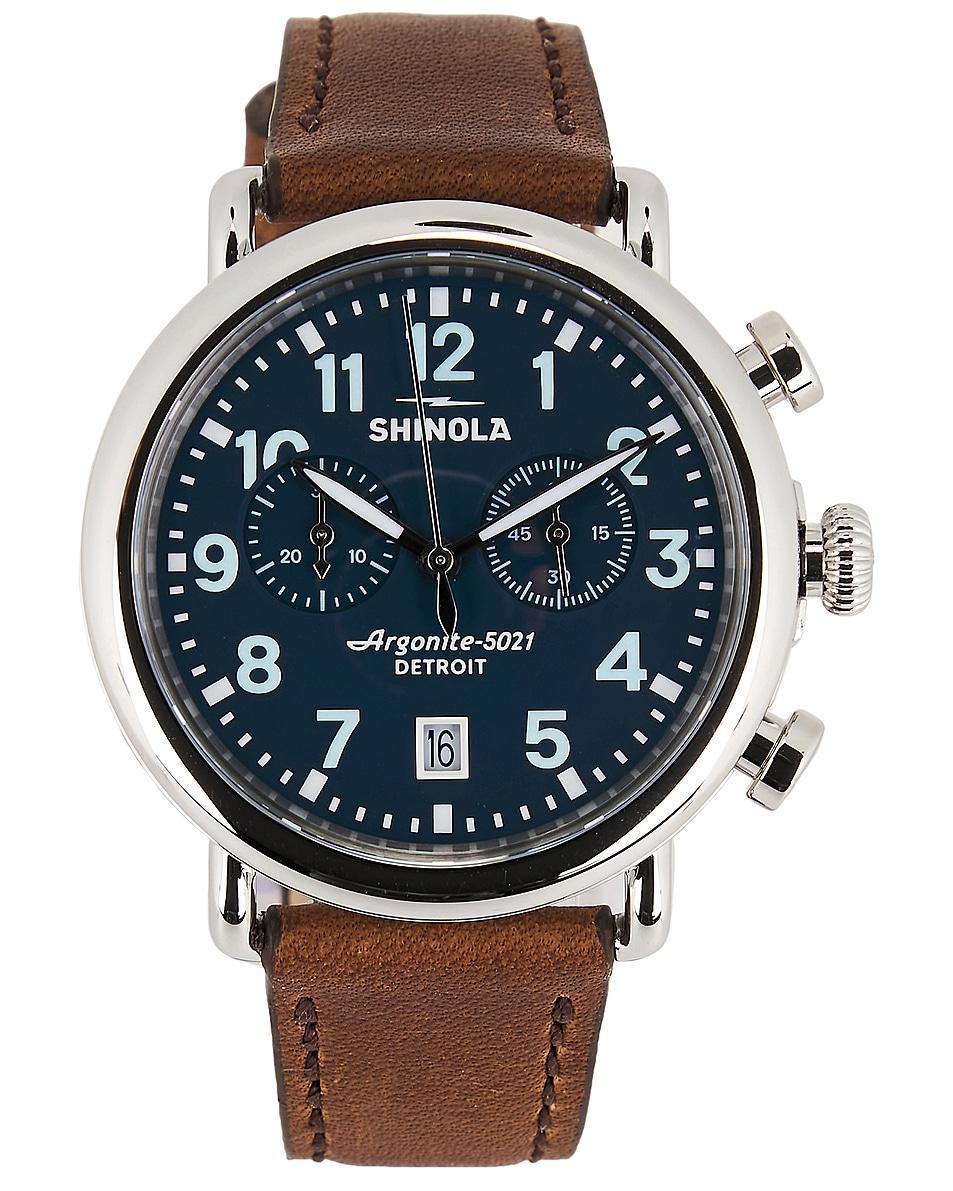 Runwell 2 Eye Chrono 41mm Watch British Tan Leather Strap Product Image