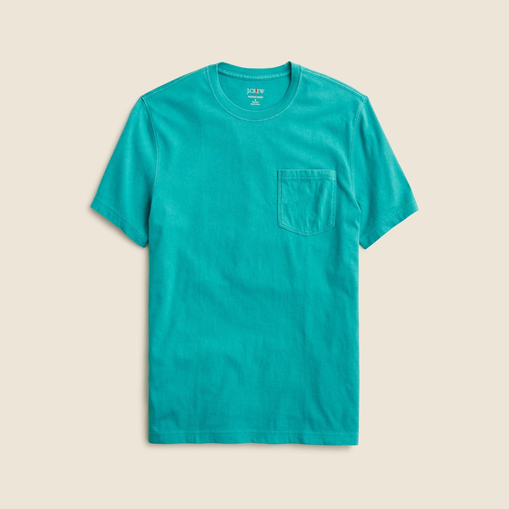 Vintage-wash cotton pocket T-shirt Product Image