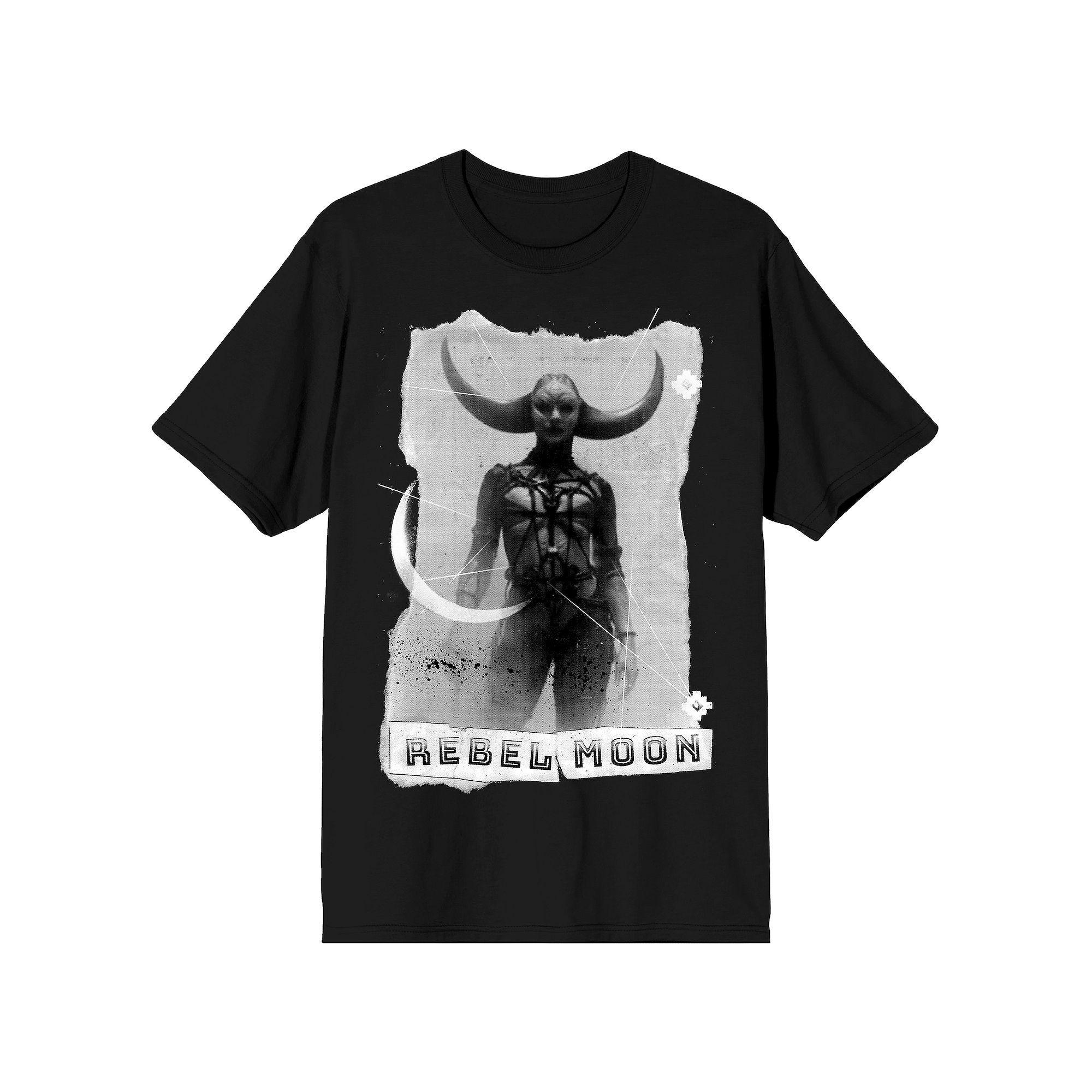 Men's Rebel Moon Girl With Horns Short Sleeve Graphic T-Shirt, Size: Small, Black Product Image