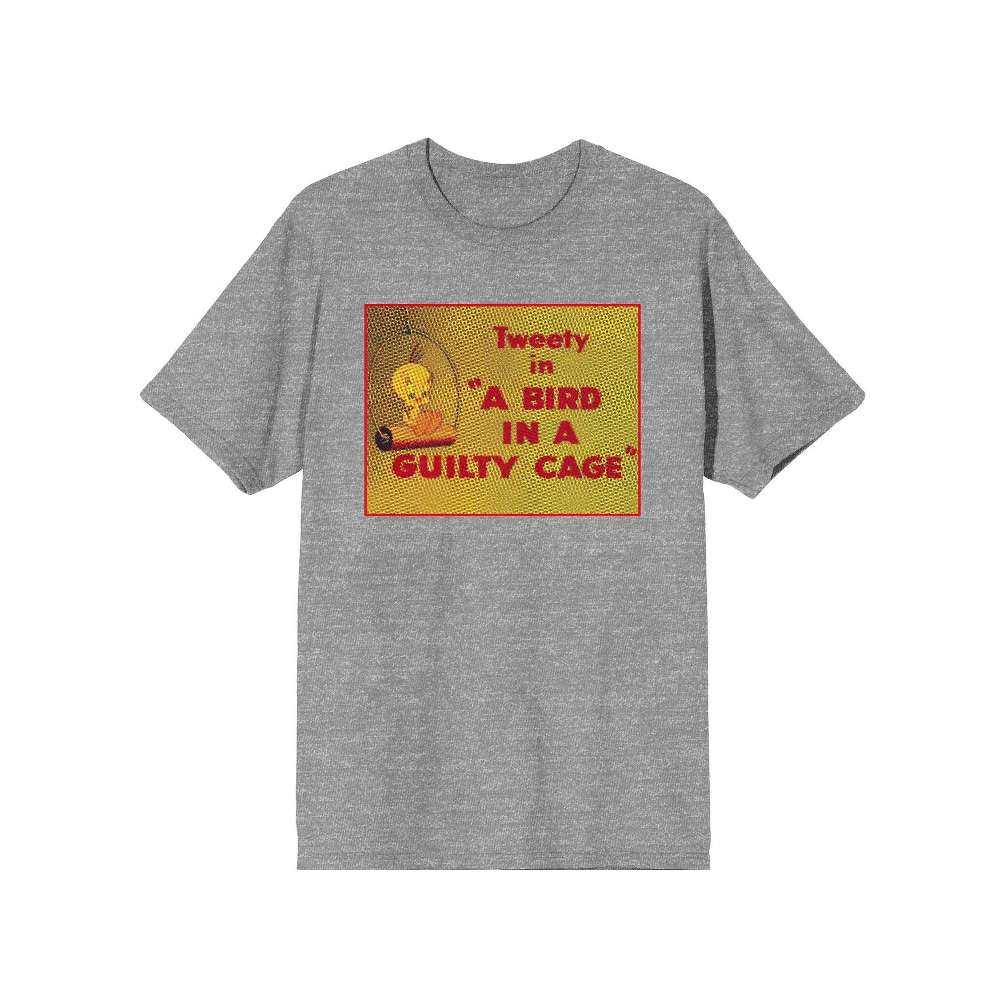 Men's Tweetie Bird Looney Tunes Tee, Size: Medium, Gray Product Image