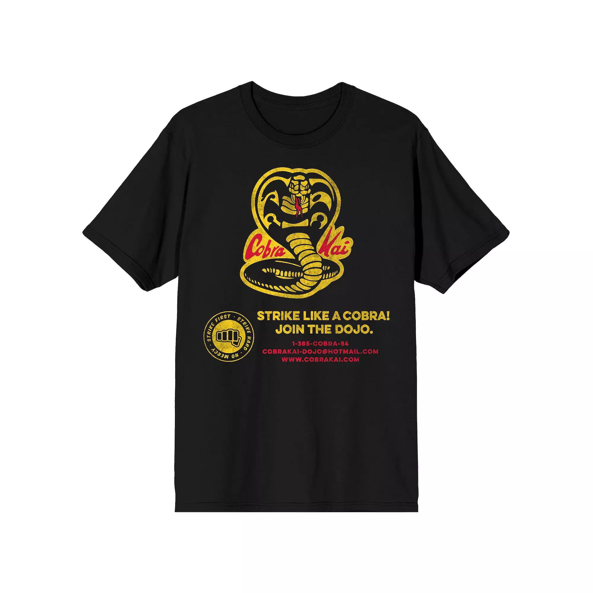 Men's Cobra Kai Motto and Sign-Up Graphic Tee, Size: Medium, Black Product Image