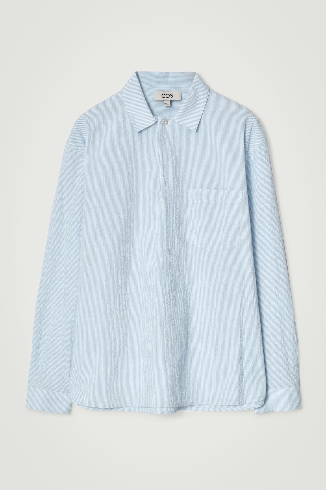 COTTON-SEERSUCKER POPOVER SHIRT Product Image