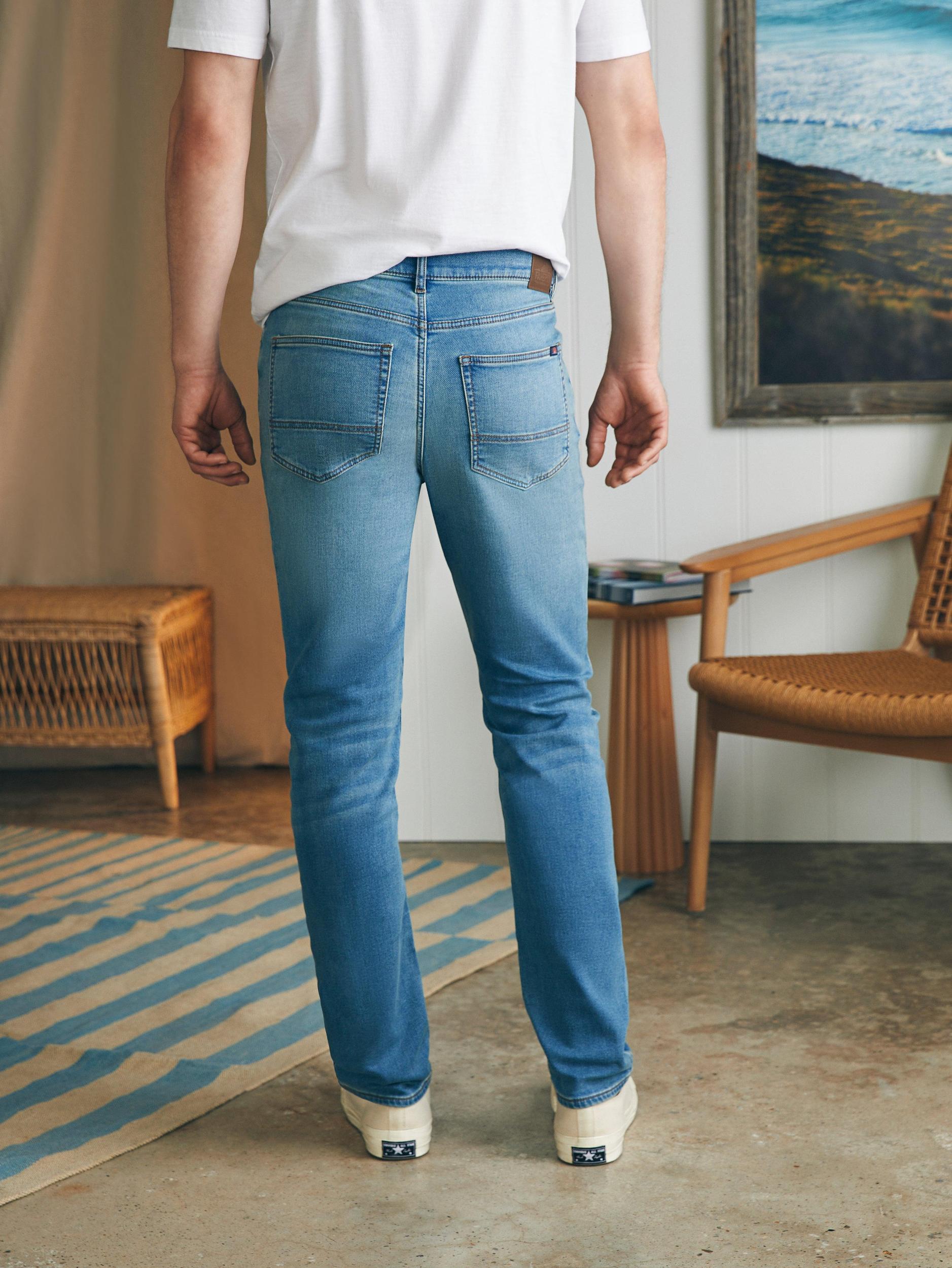 Stretch Terry Indigo 5-Pocket Pant (32" Inseam) - Eastern Shore Male Product Image
