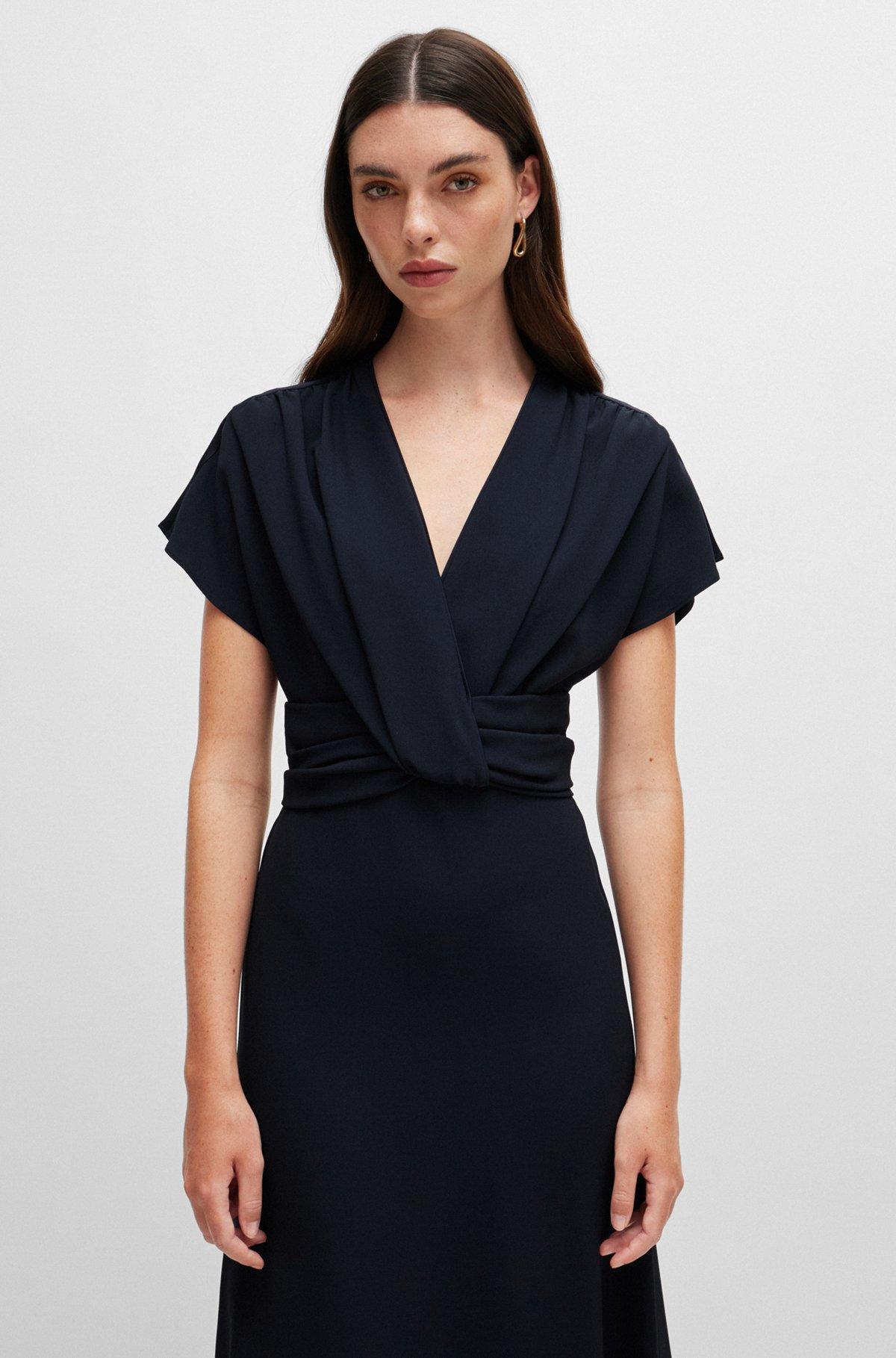 Drape-front dress in matte satin Product Image