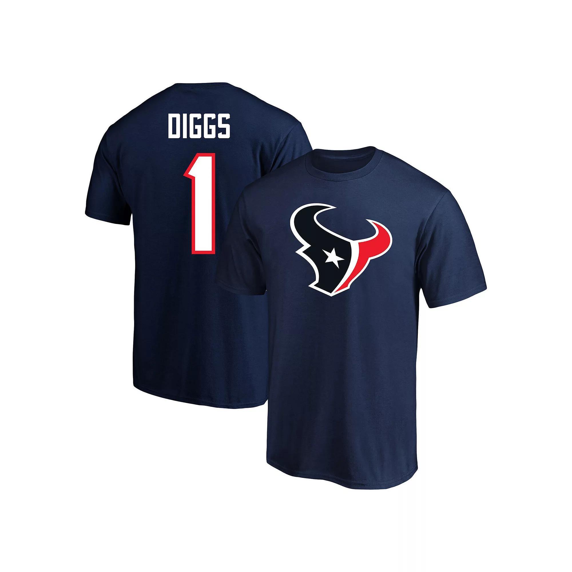 Men's Fanatics Stefon Diggs Navy Houston Texans Big & Tall Player Name & Number T-Shirt, Size: 2XLT, Blue Product Image