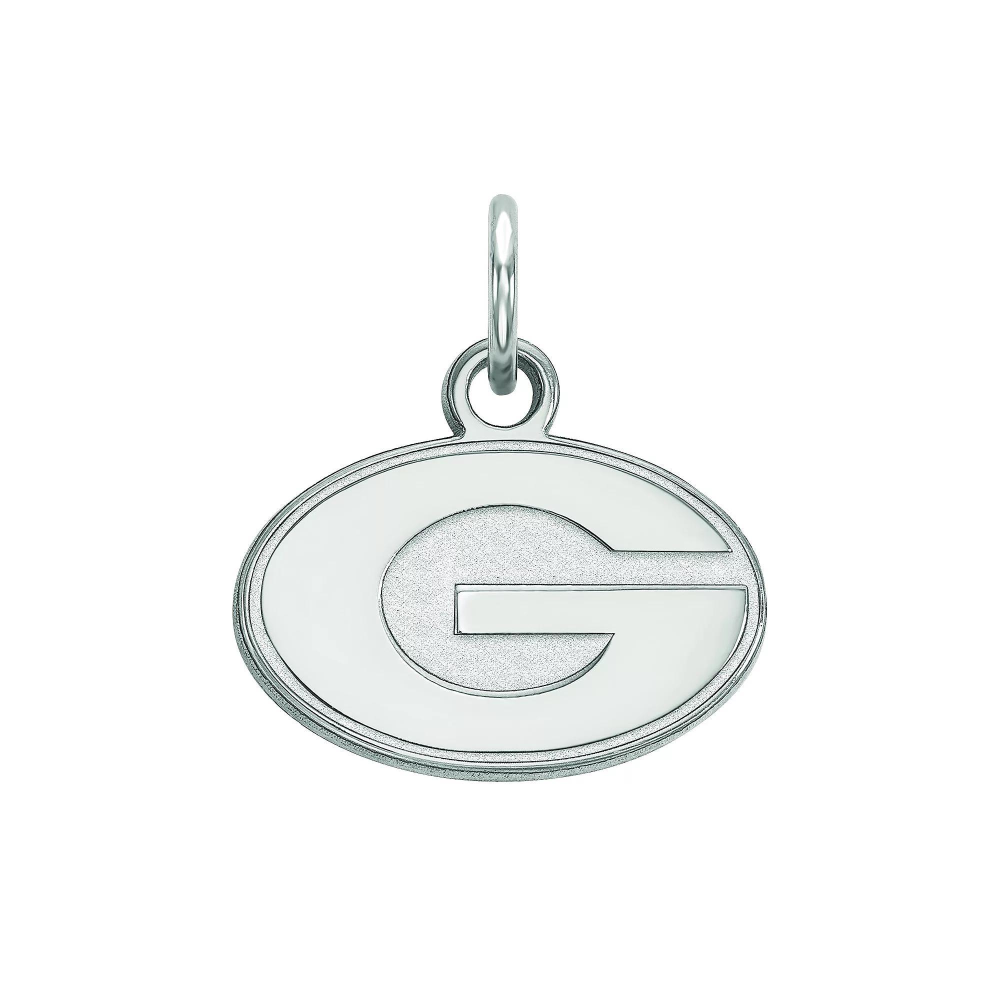 LogoArt Georgia Bulldogs Sterling Silver Rhodium Plated Pendant, Women's, Size: 15 mm Product Image