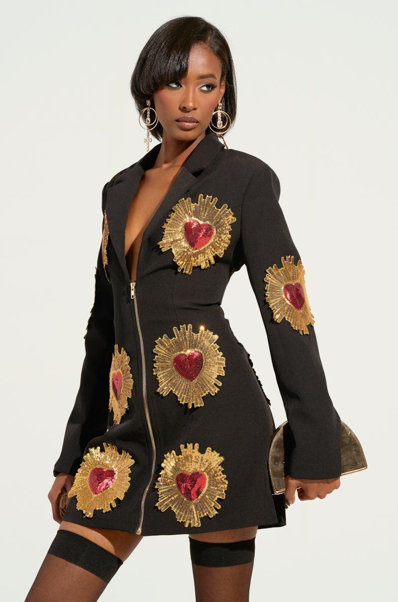 GLISTENIN IN GOLD BLAZER DRESS Product Image