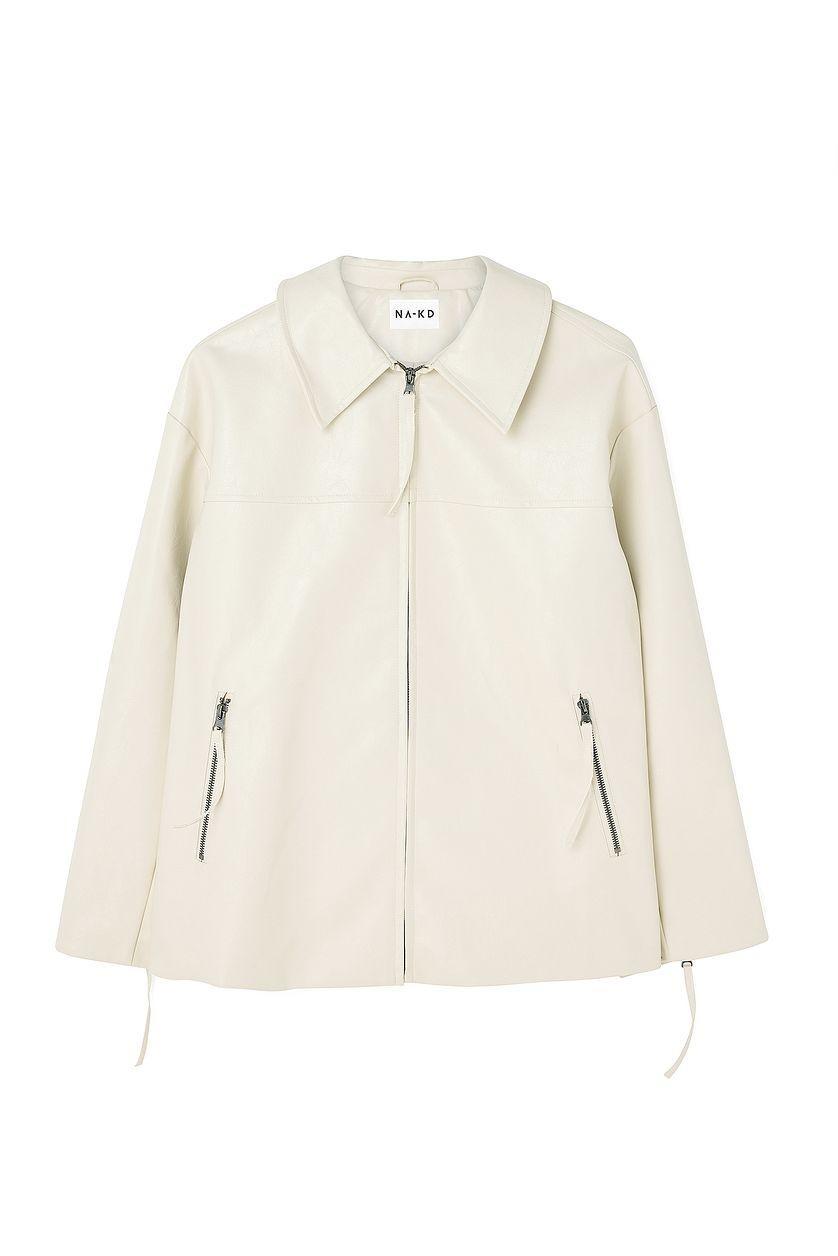 Zip Detail Shiny Pu Jacket Product Image