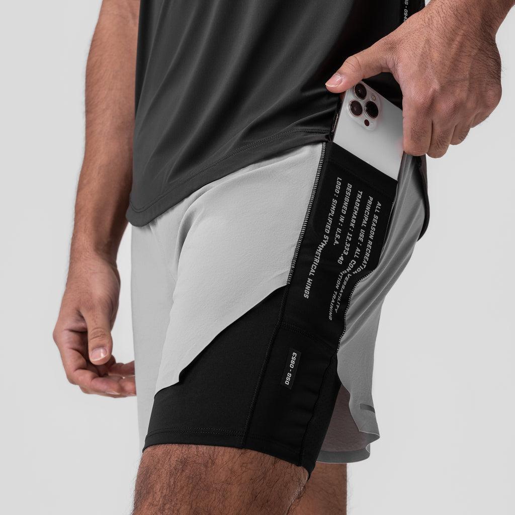 0953. Aerotex™ Hybrid Liner Short - Slate Grey/Black Product Image