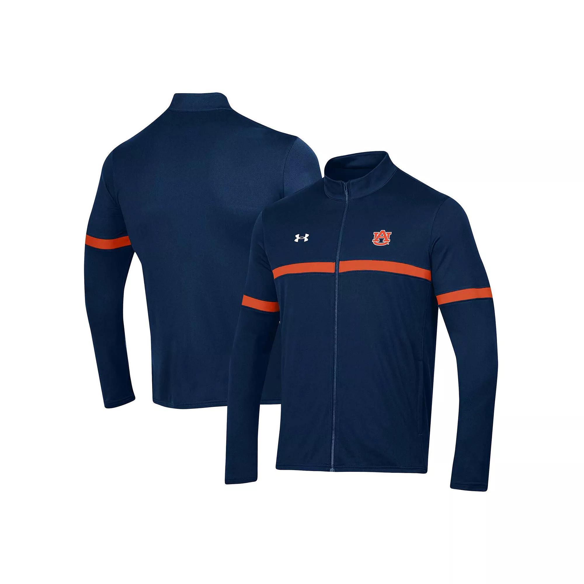 Men's Under Armour Navy Auburn Tigers 2023 Assist Warm Up Full-Zip Jacket, Size: Small, Blue Product Image