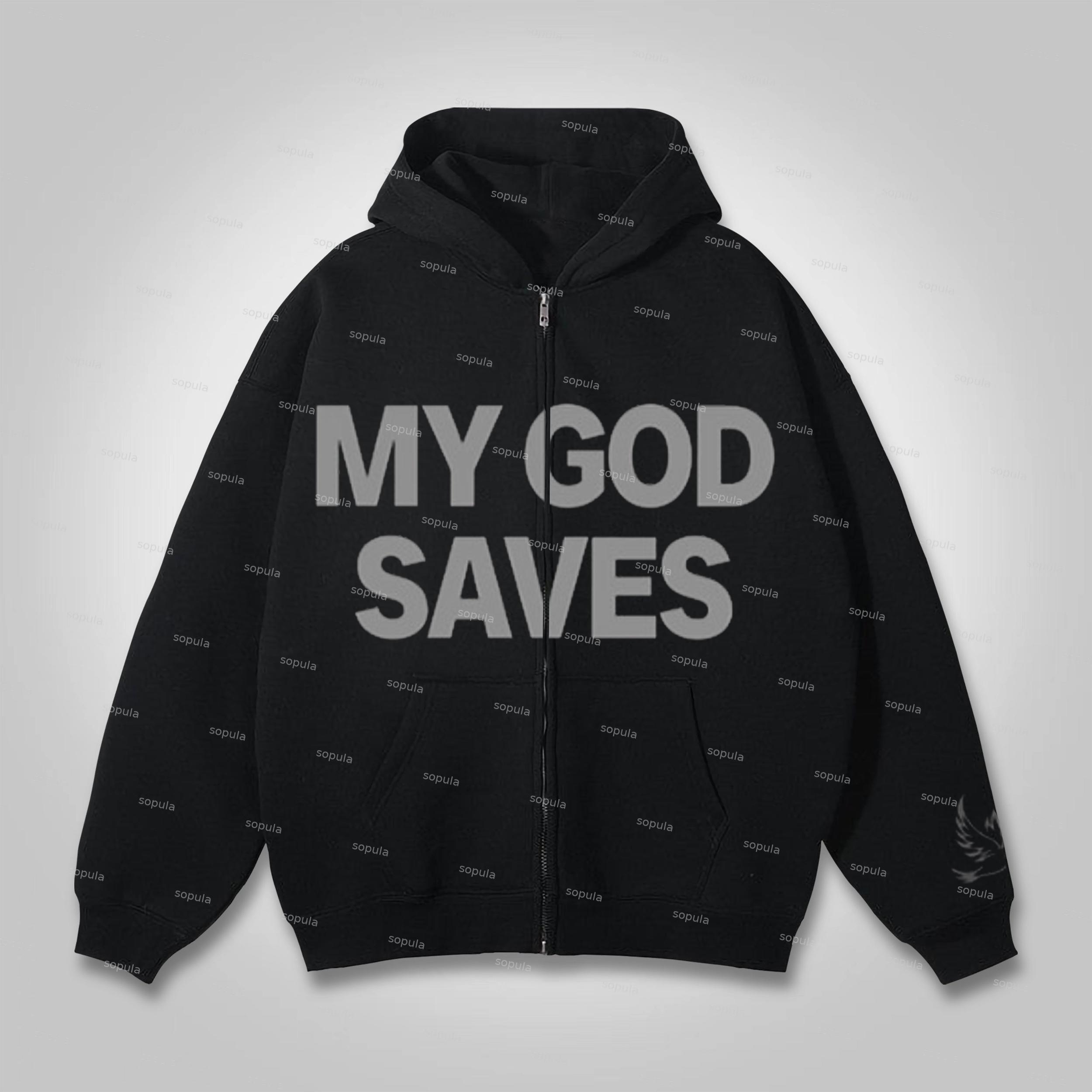 Sopula Vintage No.23 Graphic Print Zip Up Hoodie Product Image