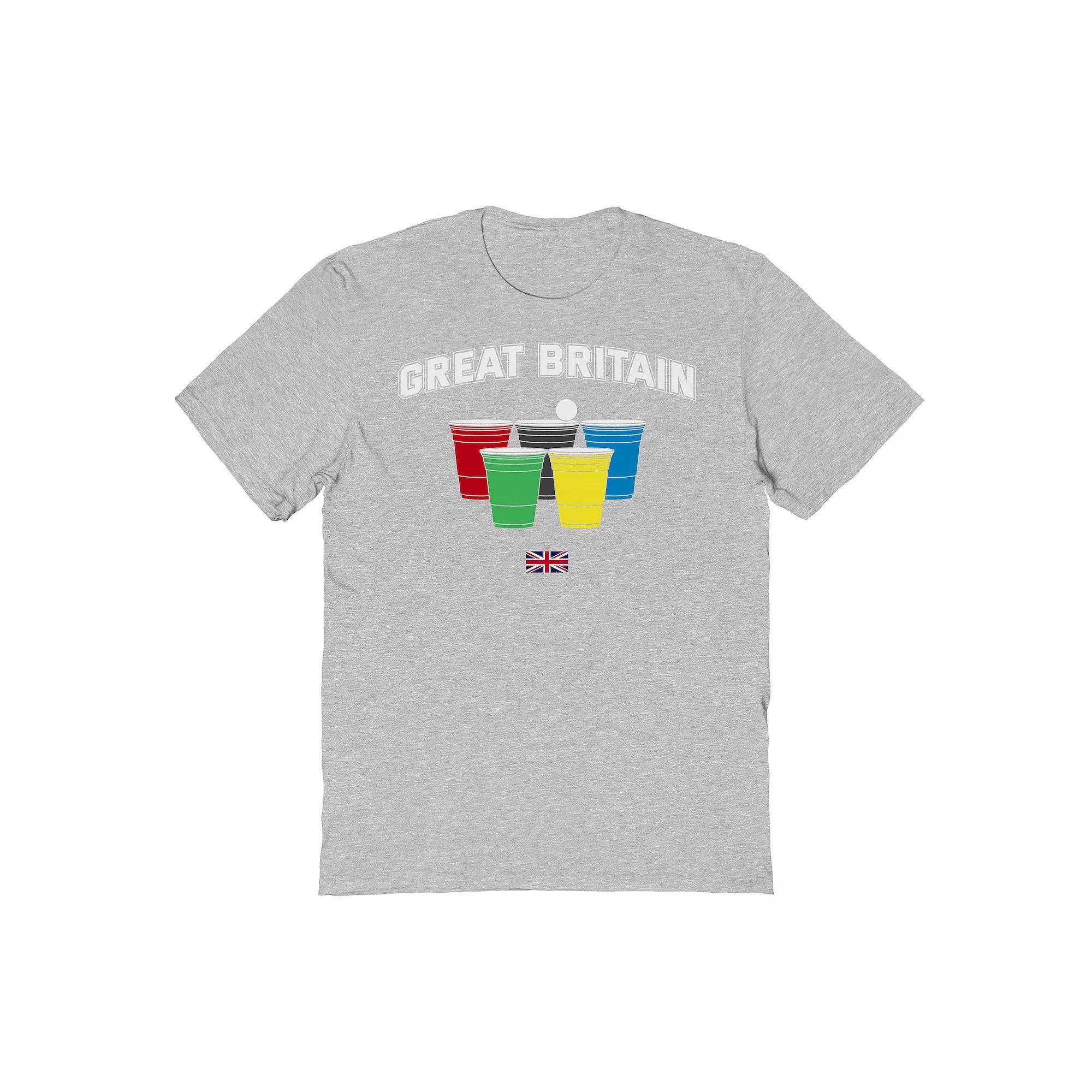 Men's Great Britain Solo Cups Graphic Tee, Size: XL, Sport Gray Product Image