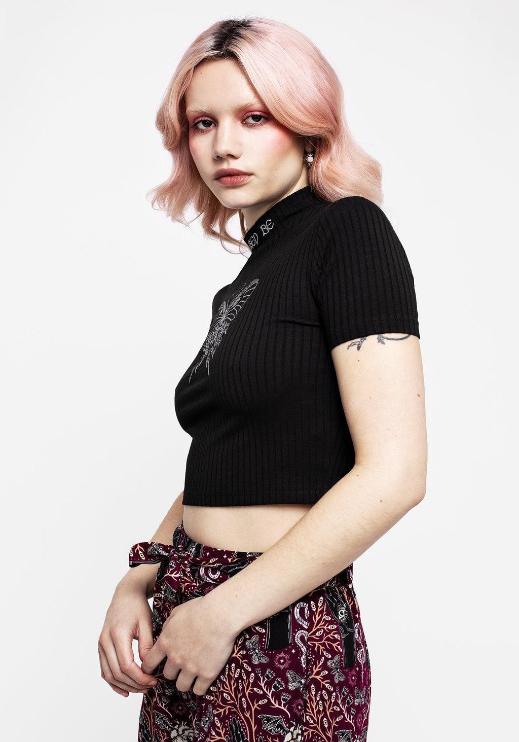 Dolore Rib Embroidered Crop Top Product Image
