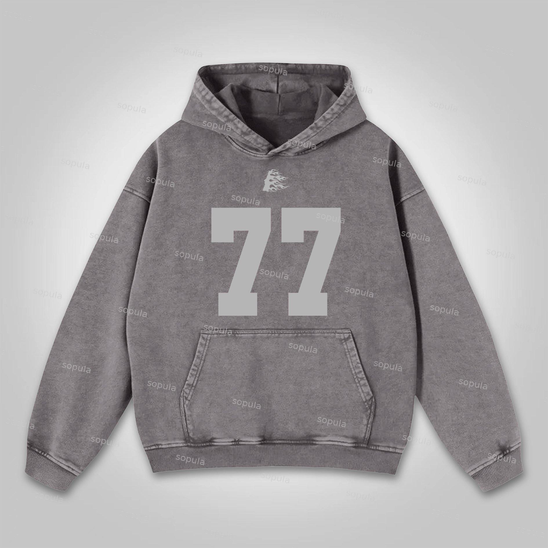 Sopula Saved By Jesus No. 77 Graphic Washed Distressed Pocket Hoodie Product Image