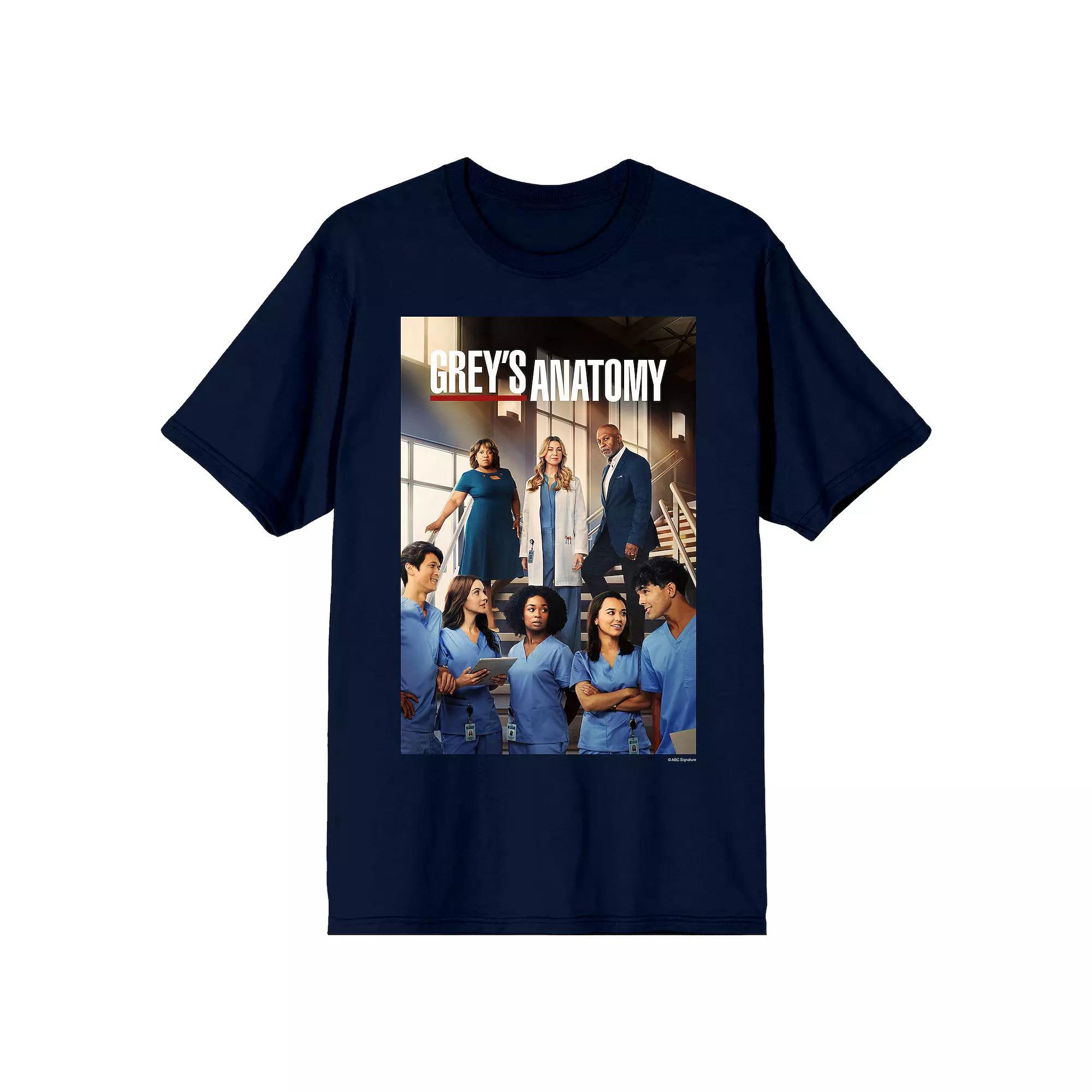 Men's Greys Anatomy Characters Graphic Tee, Size: Small, Blue Product Image