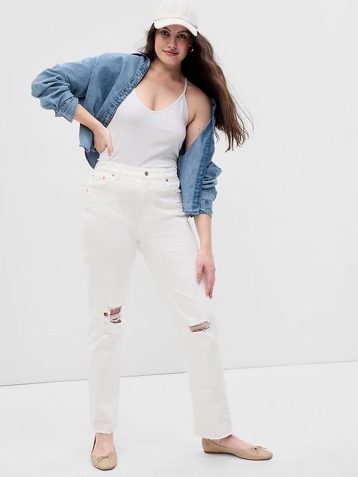 High Rise Cheeky Straight Jeans Product Image