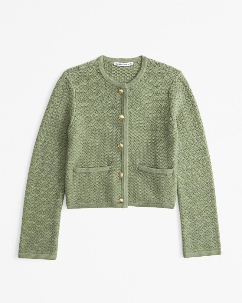Textural Crew Sweater Jacket Product Image