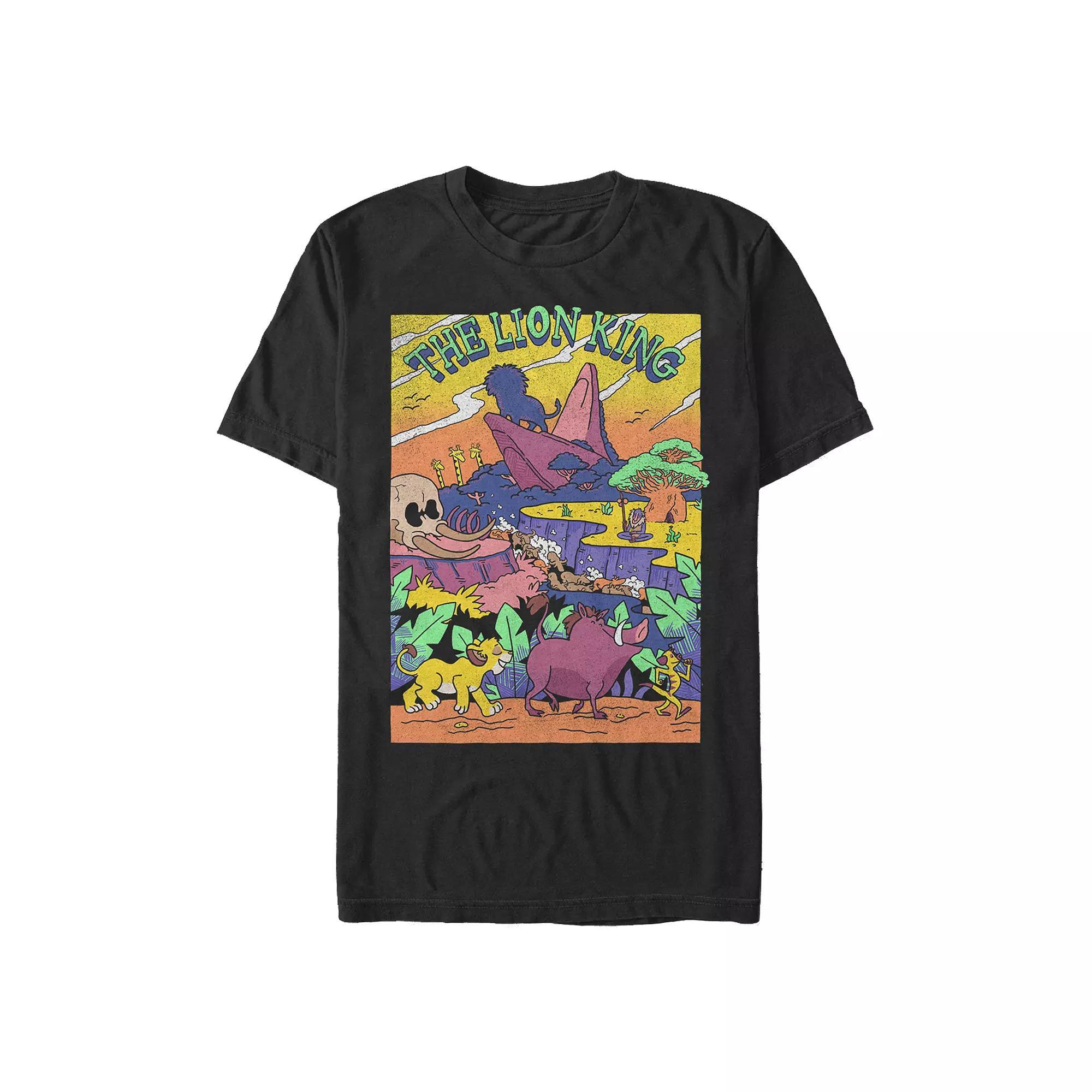 Disney's The Lion King Kingdom Poster Men's Graphic Tee, Size: XXL, Black Product Image