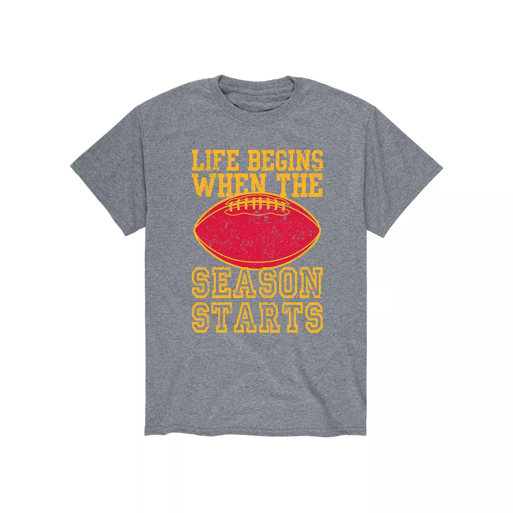 Mens Football Season Starts Tee Athletic Grey Product Image