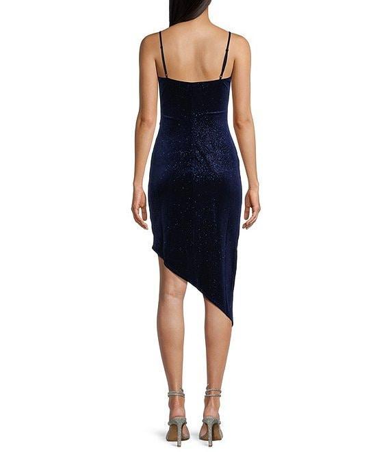 Honey and Rosie V-Neck Sleeveless Glitter Velvet Pull-On Dress Product Image