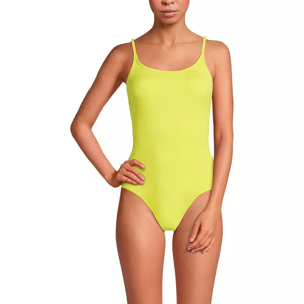 Women's Lands' End Chlorine Resistant Tugless One-Piece Swimsuit, Size: 18, Black Product Image