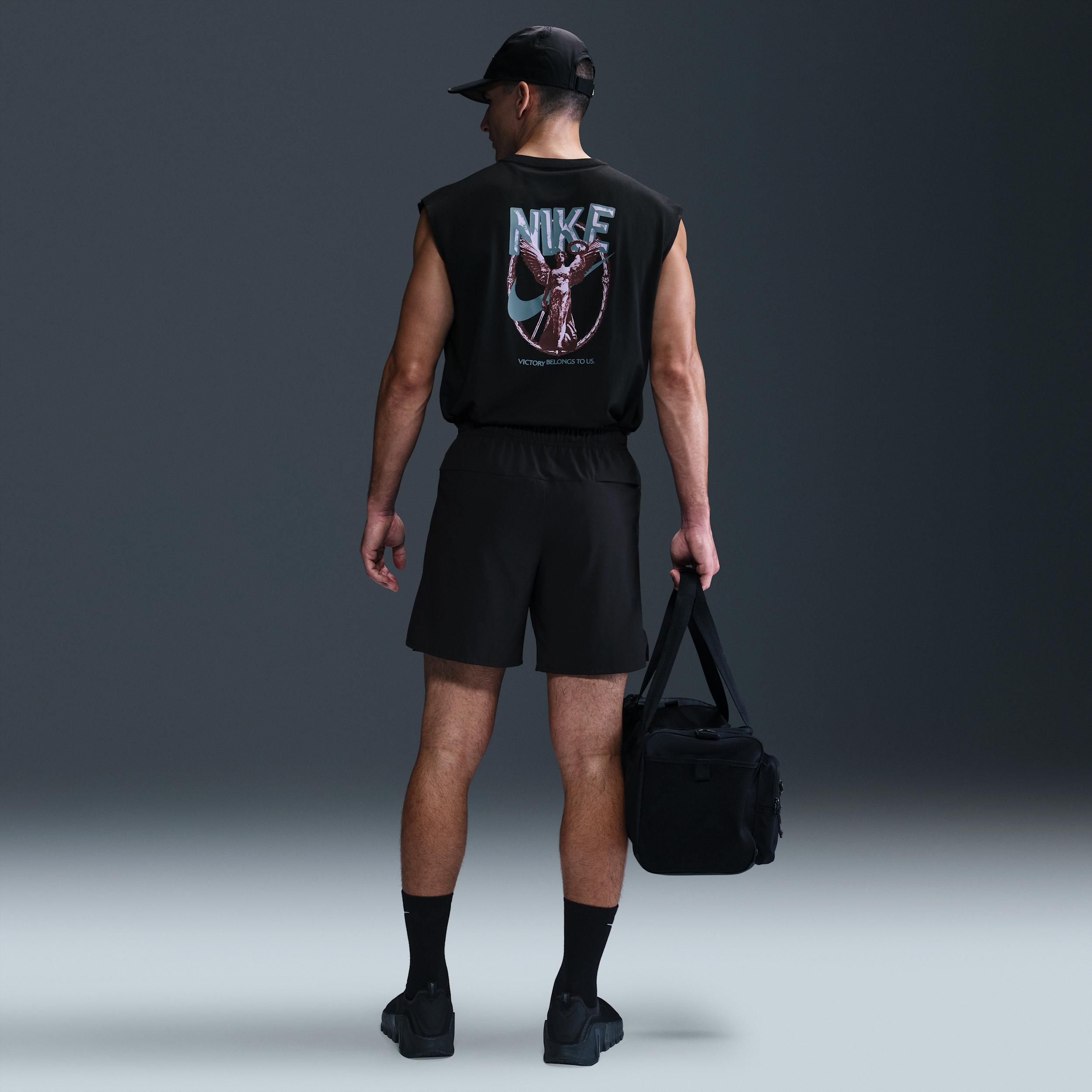 Nike Men's Victory Fitness Tank Top in Black/Black Size Large 100% Cotton Product Image