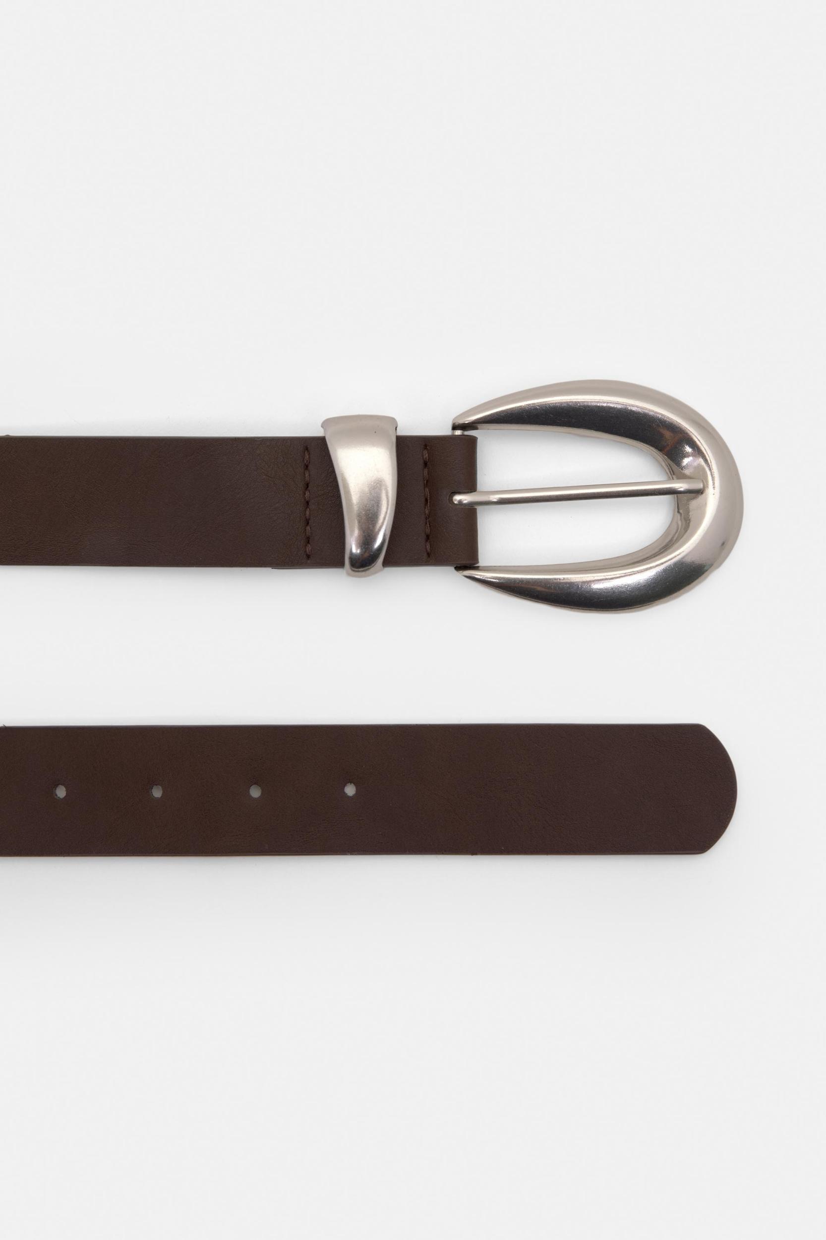 Faux leather belt with buckle Product Image