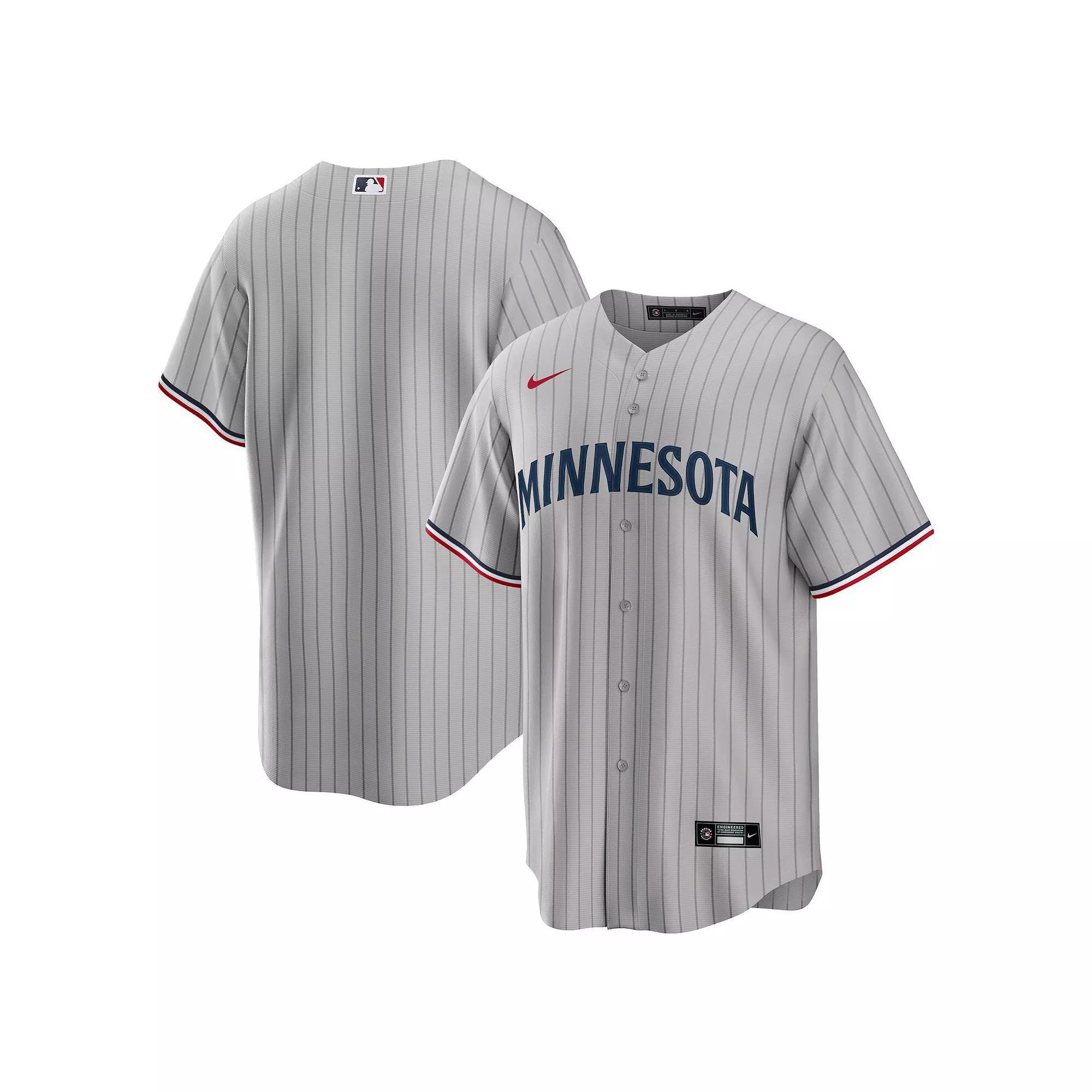 Men's Nike Gray Minnesota Twins Road Replica Team Jersey, Size: Small, Grey Product Image