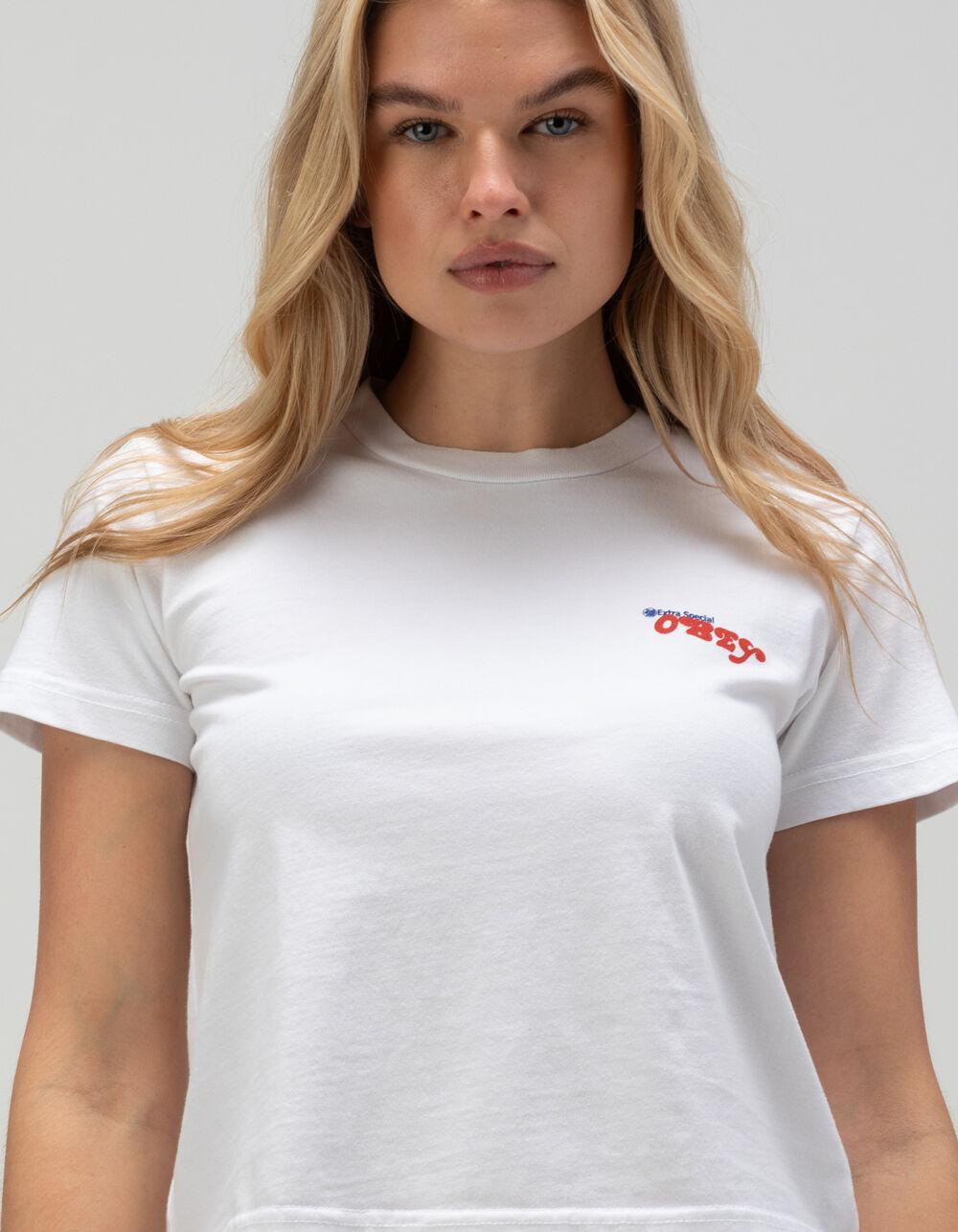 OBEY Miracle Of Living Womens Relaxed Tee - WHITE Product Image