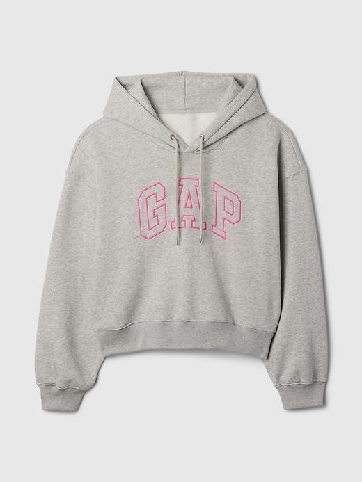 VintageSoft Arch Logo Cropped Hoodie Product Image