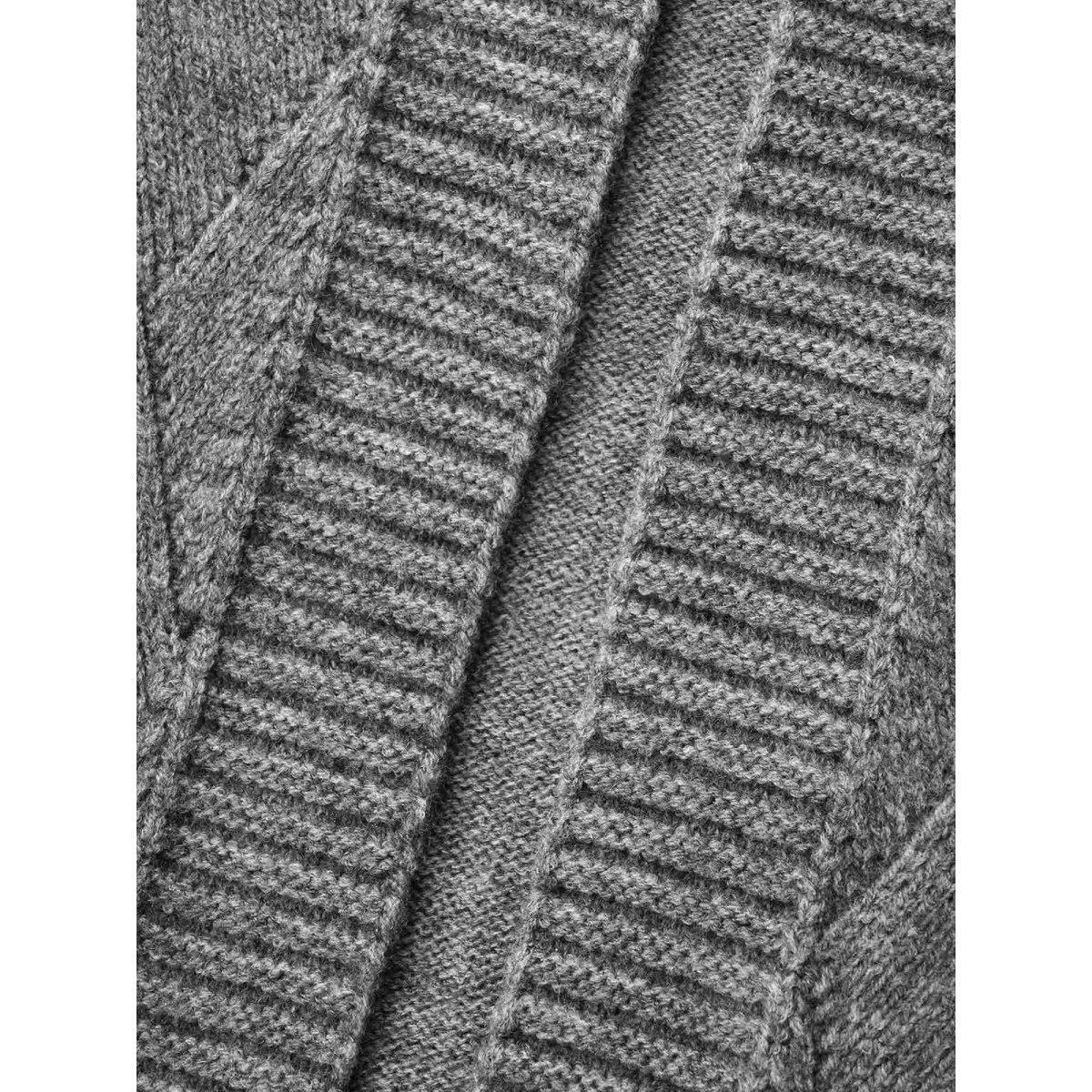 Plus Size Solid Textured Open Front Cardigan Mediumgray Women Casual Loose Long Sleeve Everyday Cardigans BloomChic 22-24/3X Product Image