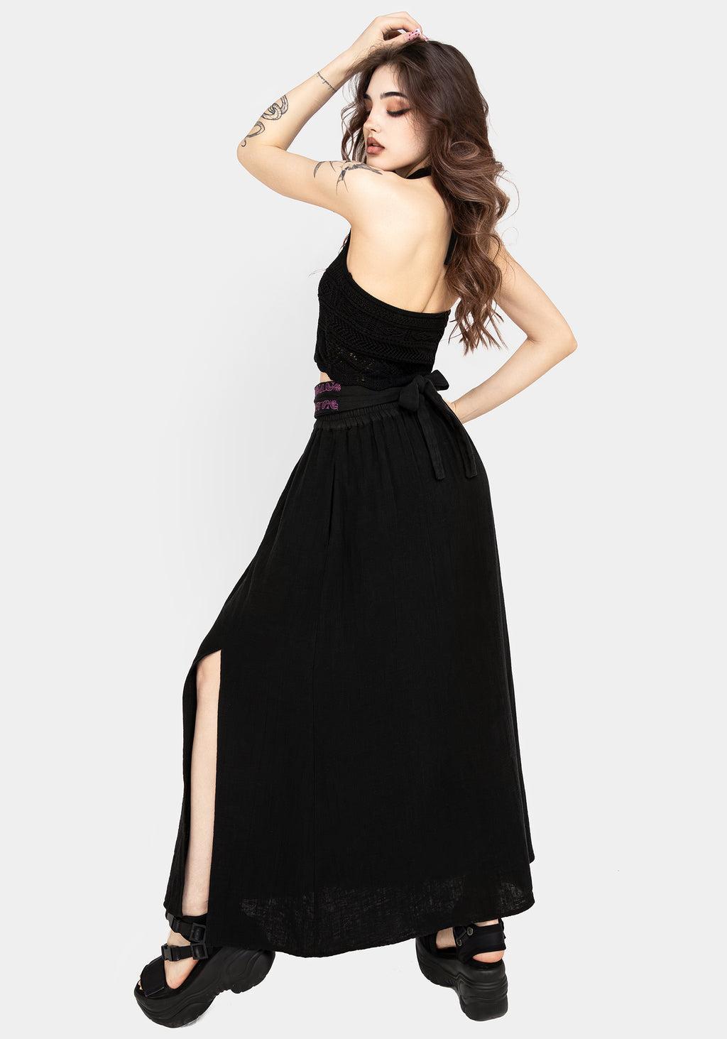Amatorium Embroidered Cotton Maxi Skirt Product Image