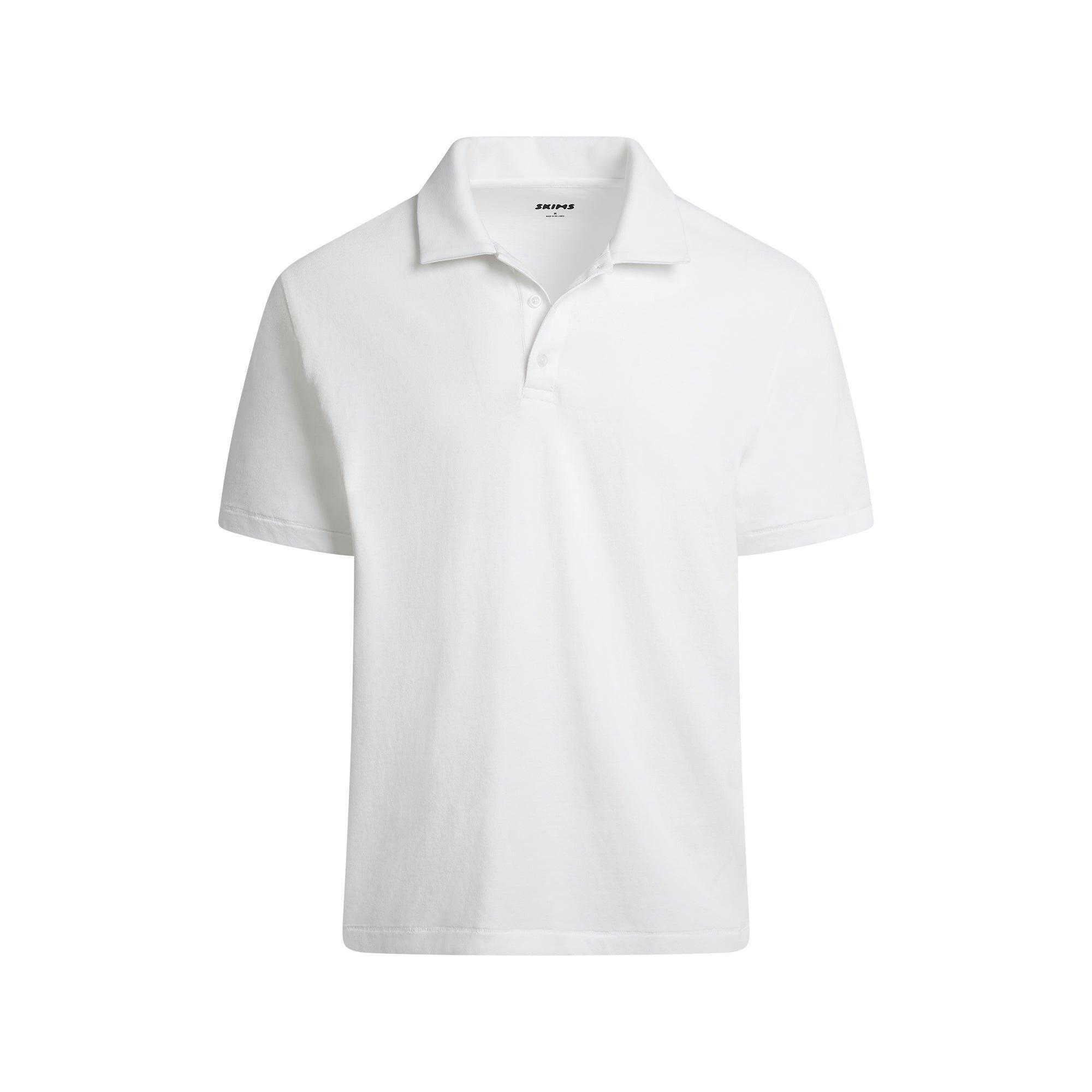 SKIMS COTTON MENS RELAXED POLO | CHALK Product Image