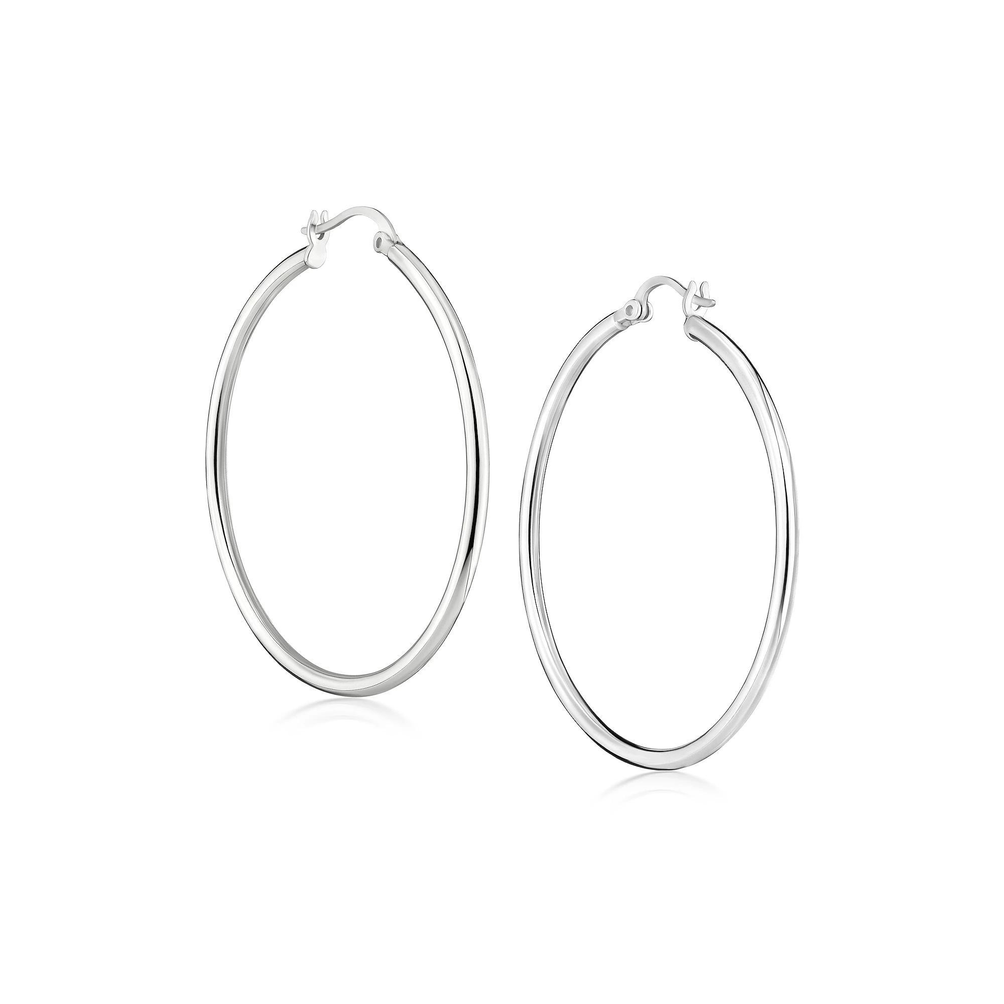 Judy Crowell Sterling Silver Hoop Earrings, Women's Product Image